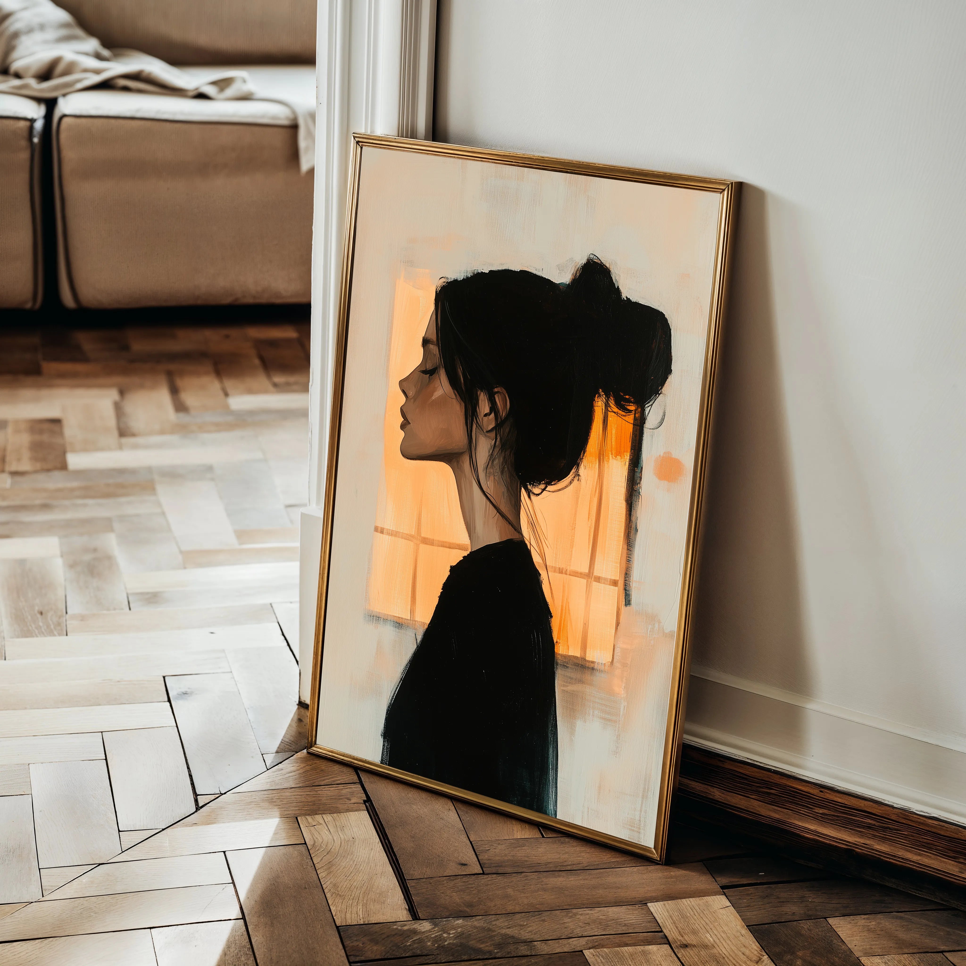 Portrait 094 Canvas Art 18" x 24" / 45 x 60 cm / Black