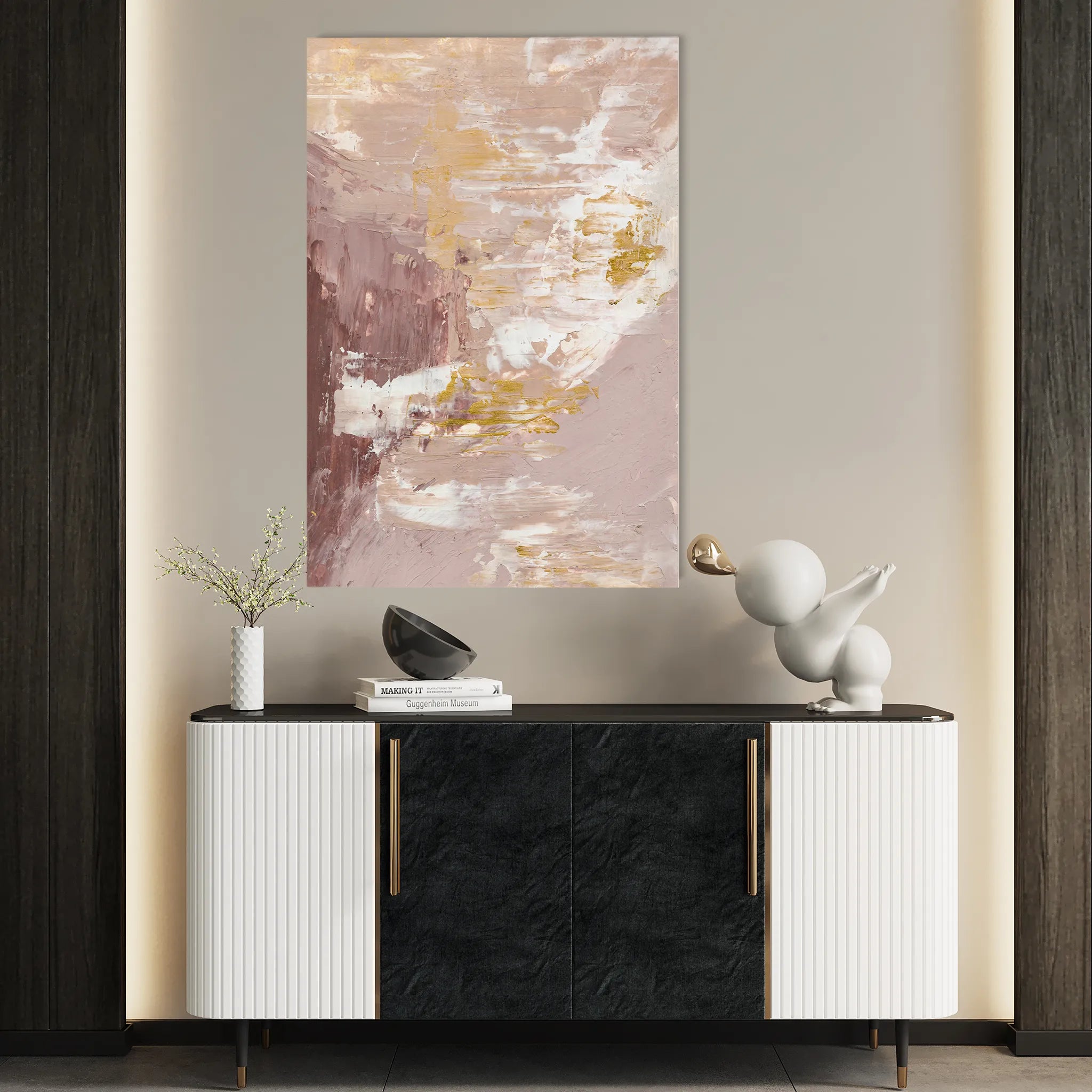 Abstract 095 Canvas Art 18" x 24" / 45 x 60 cm / Black