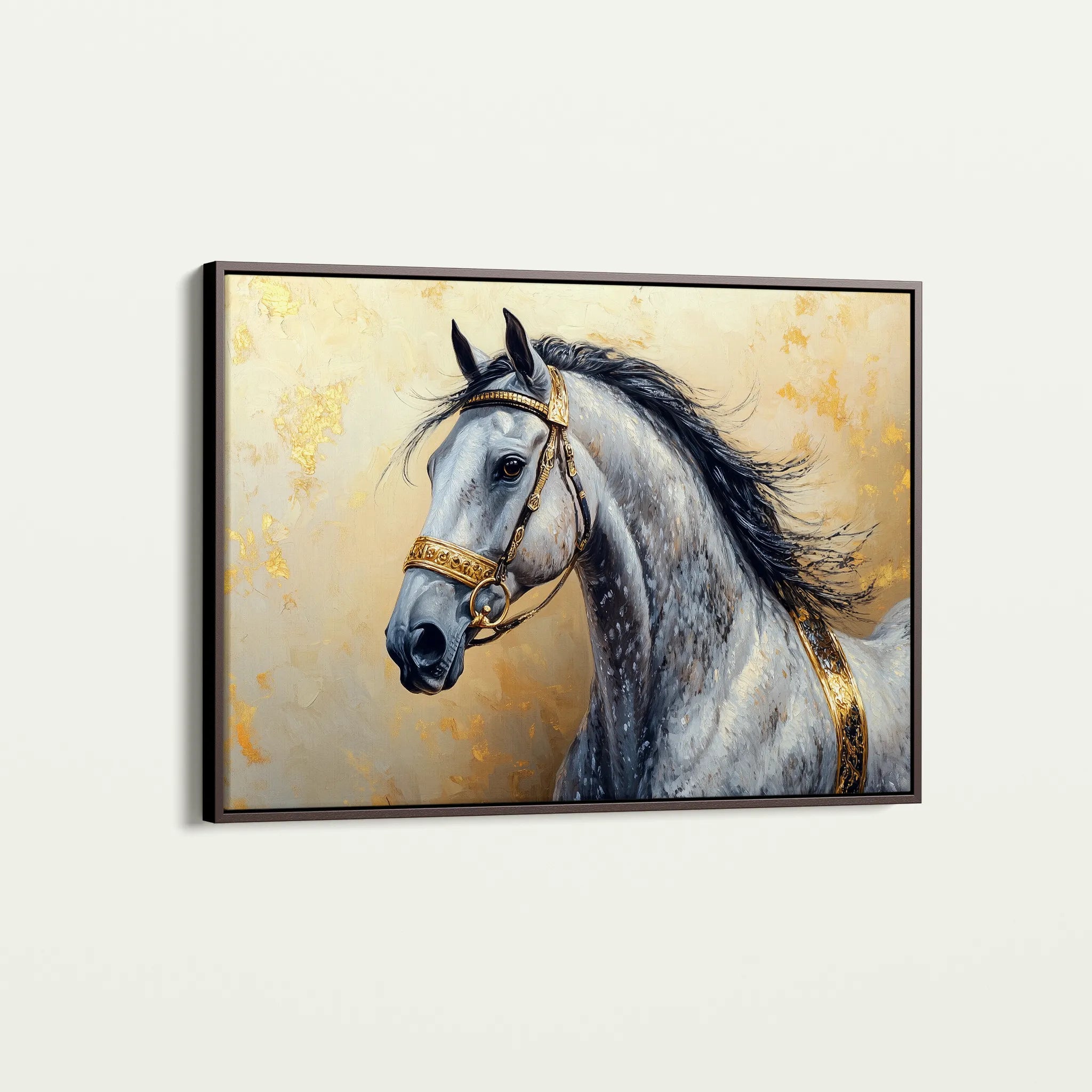 Horses 095 Canvas Art 18" x 24" / 45 x 60 cm / Black