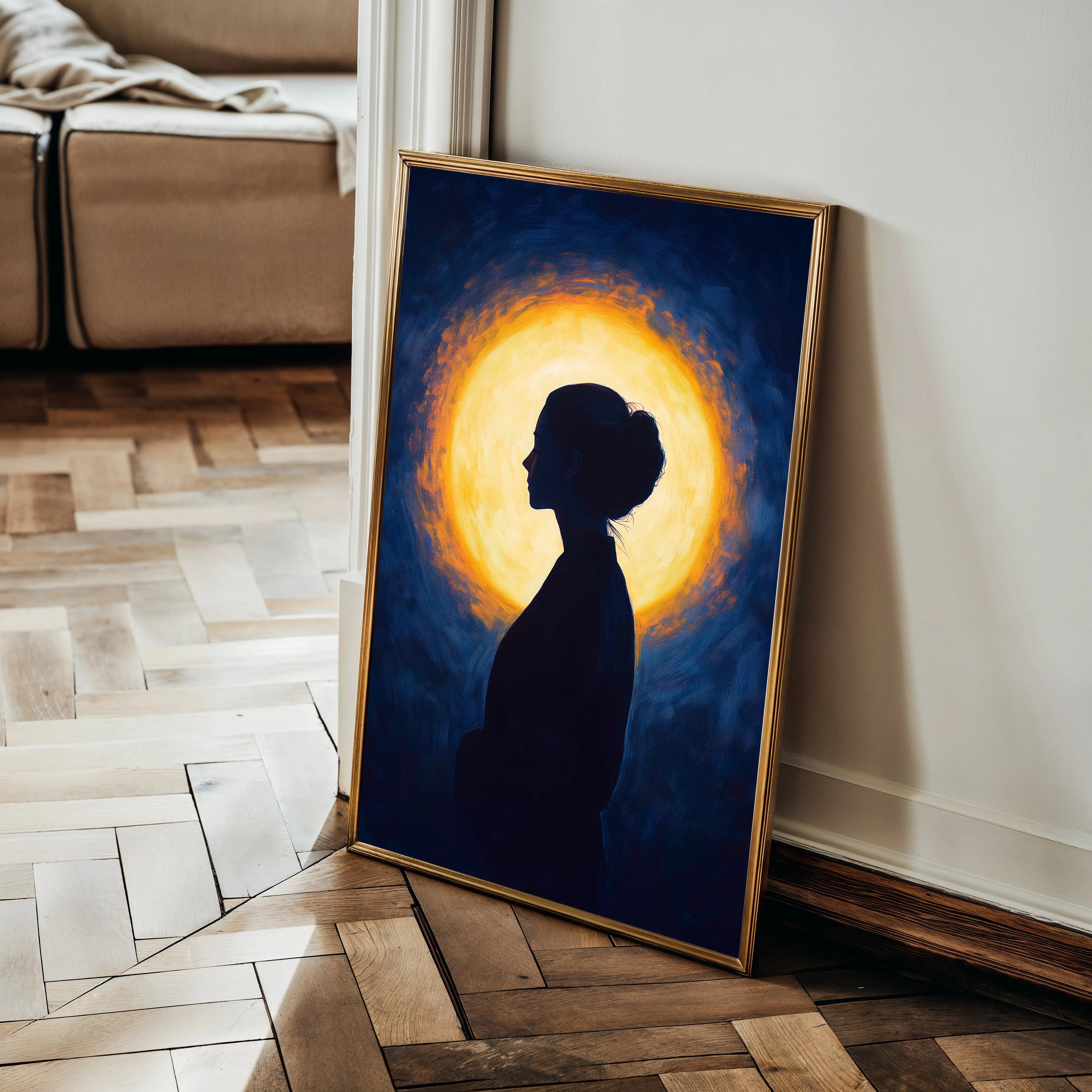 Portrait 095 Canvas Art 18" x 24" / 45 x 60 cm / Black