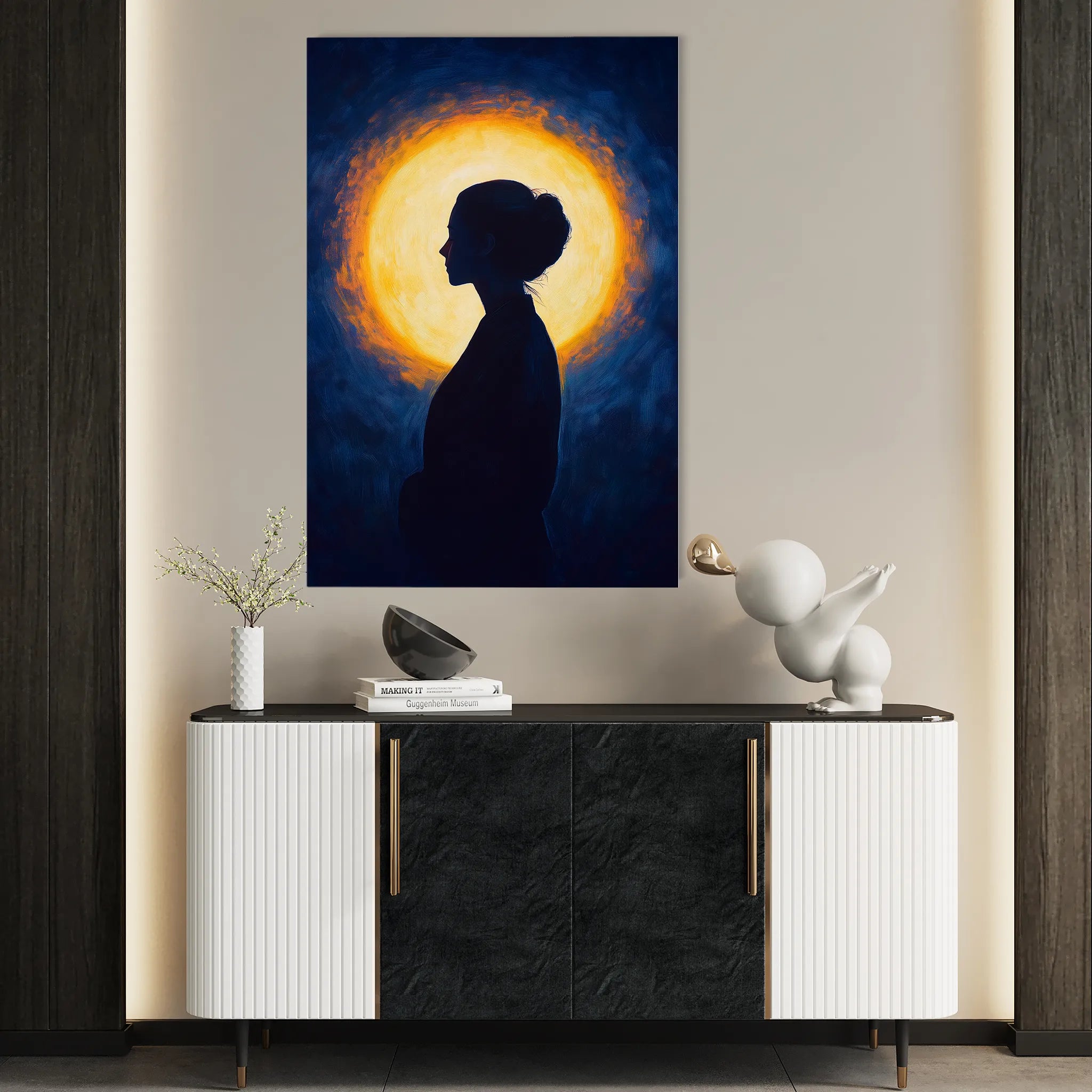 Portrait 095 Canvas Art 18" x 24" / 45 x 60 cm / Black