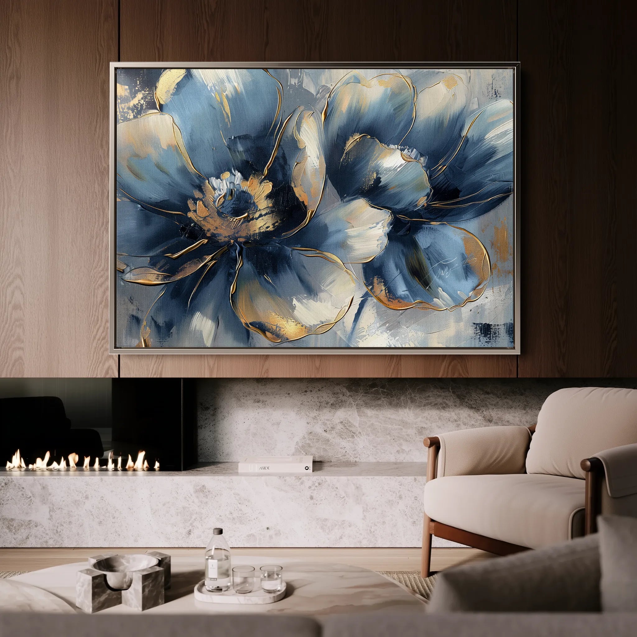 Floral 096 Canvas Art 18" x 24" / 45 x 60 cm / Black