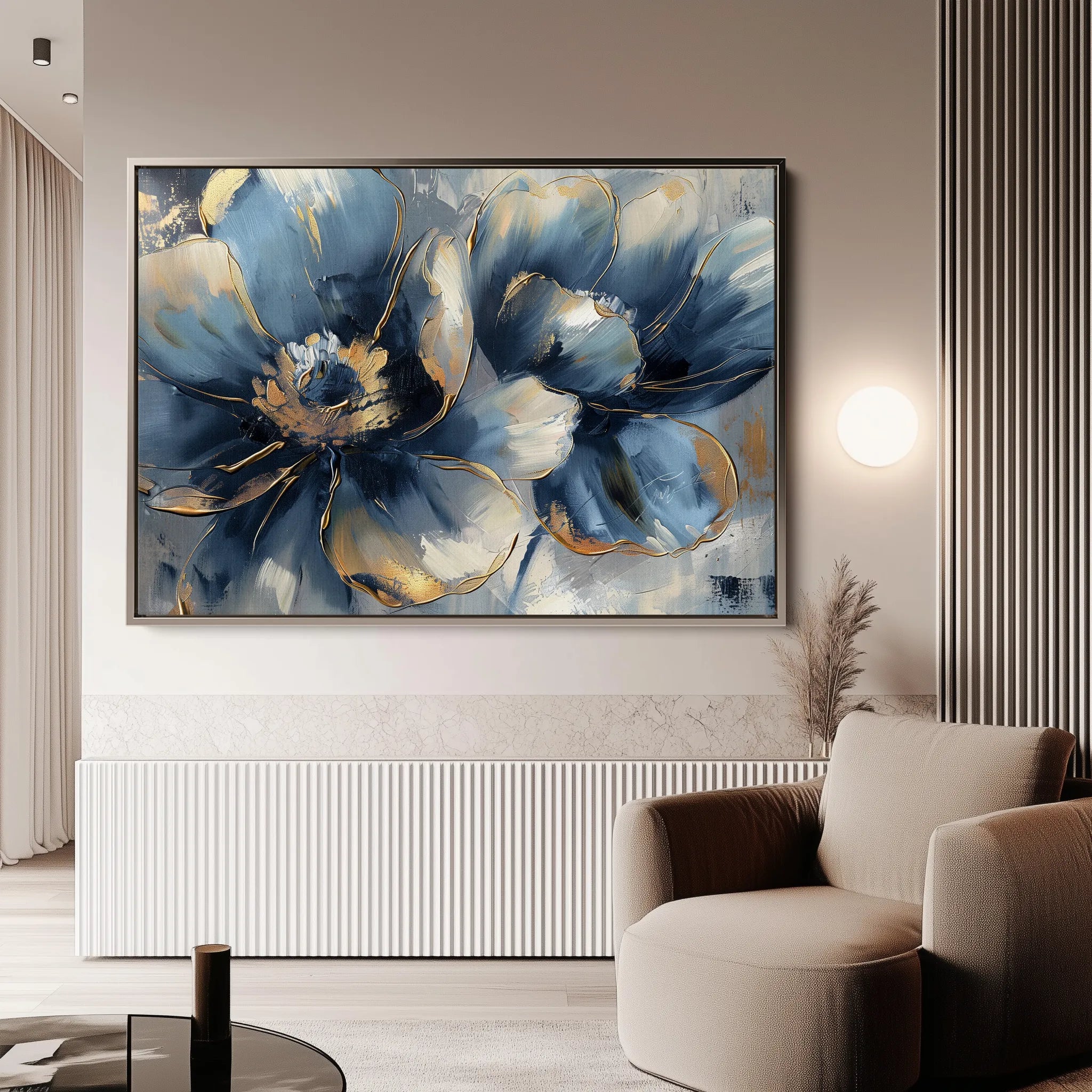 Floral 096 Canvas Art 18" x 24" / 45 x 60 cm / Black