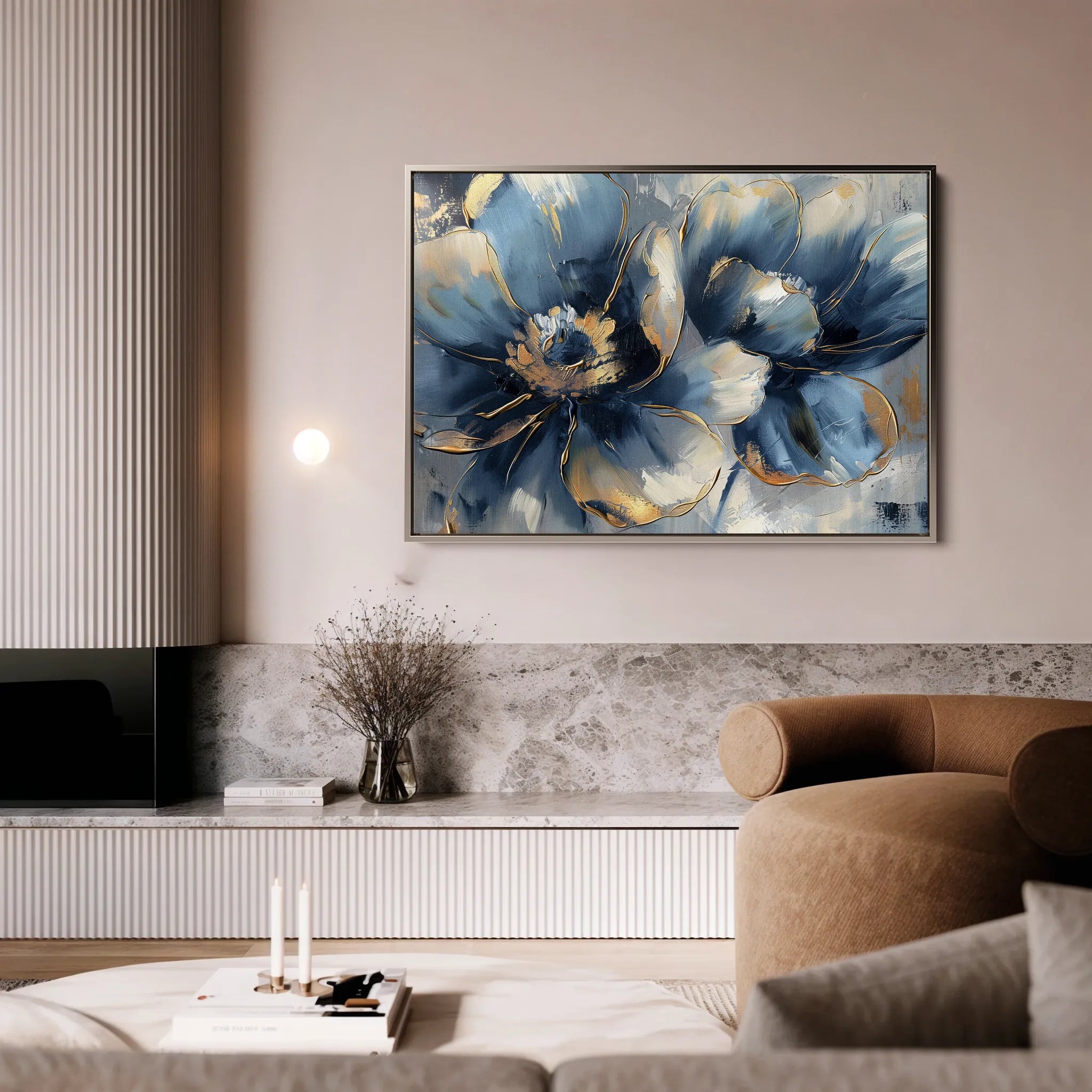 Floral 096 Canvas Art 18" x 24" / 45 x 60 cm / Black
