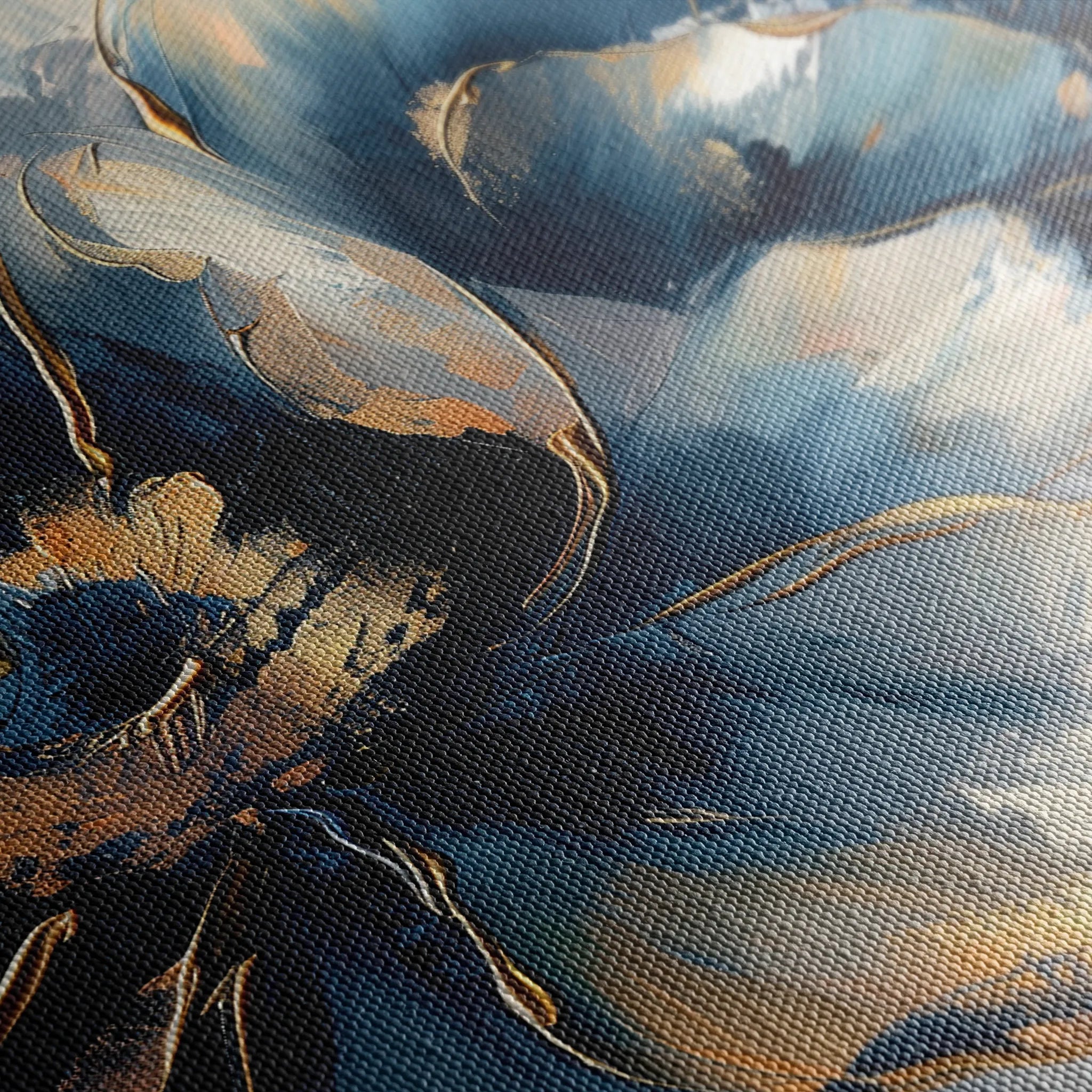 Floral 096 Canvas Art 18" x 24" / 45 x 60 cm / Black