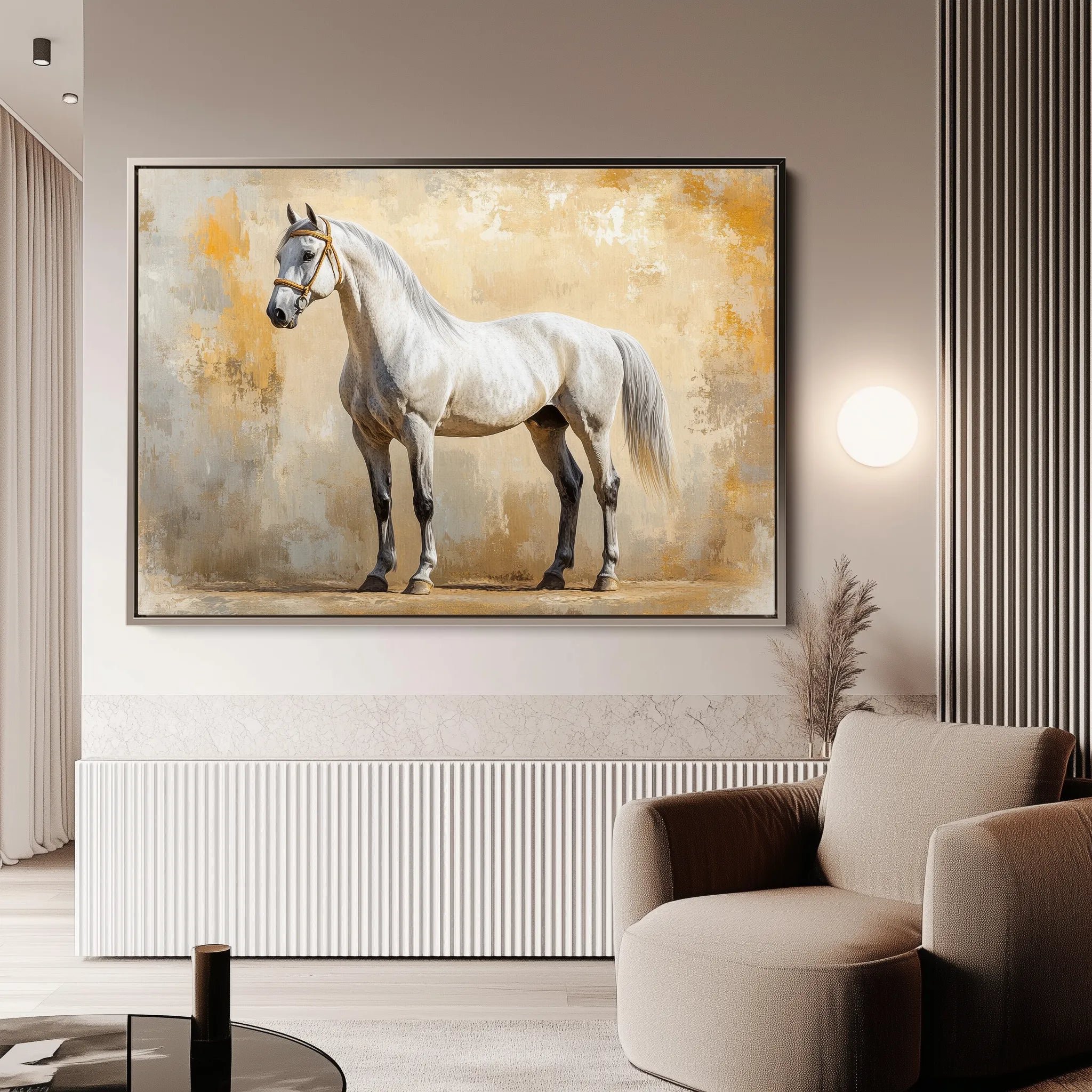 Horses 096 Canvas Art 18" x 24" / 45 x 60 cm / Black