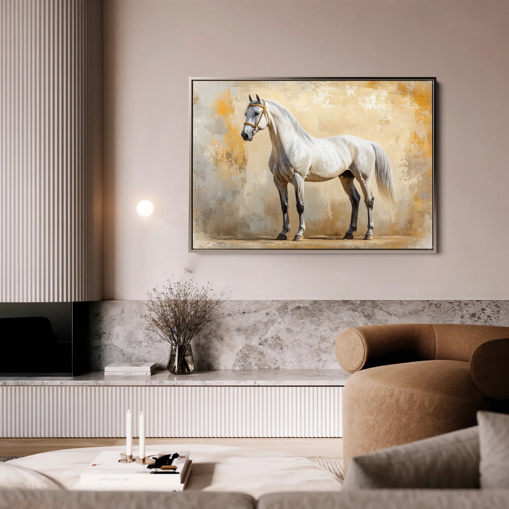 Horses 096 Canvas Art 18" x 24" / 45 x 60 cm / Black
