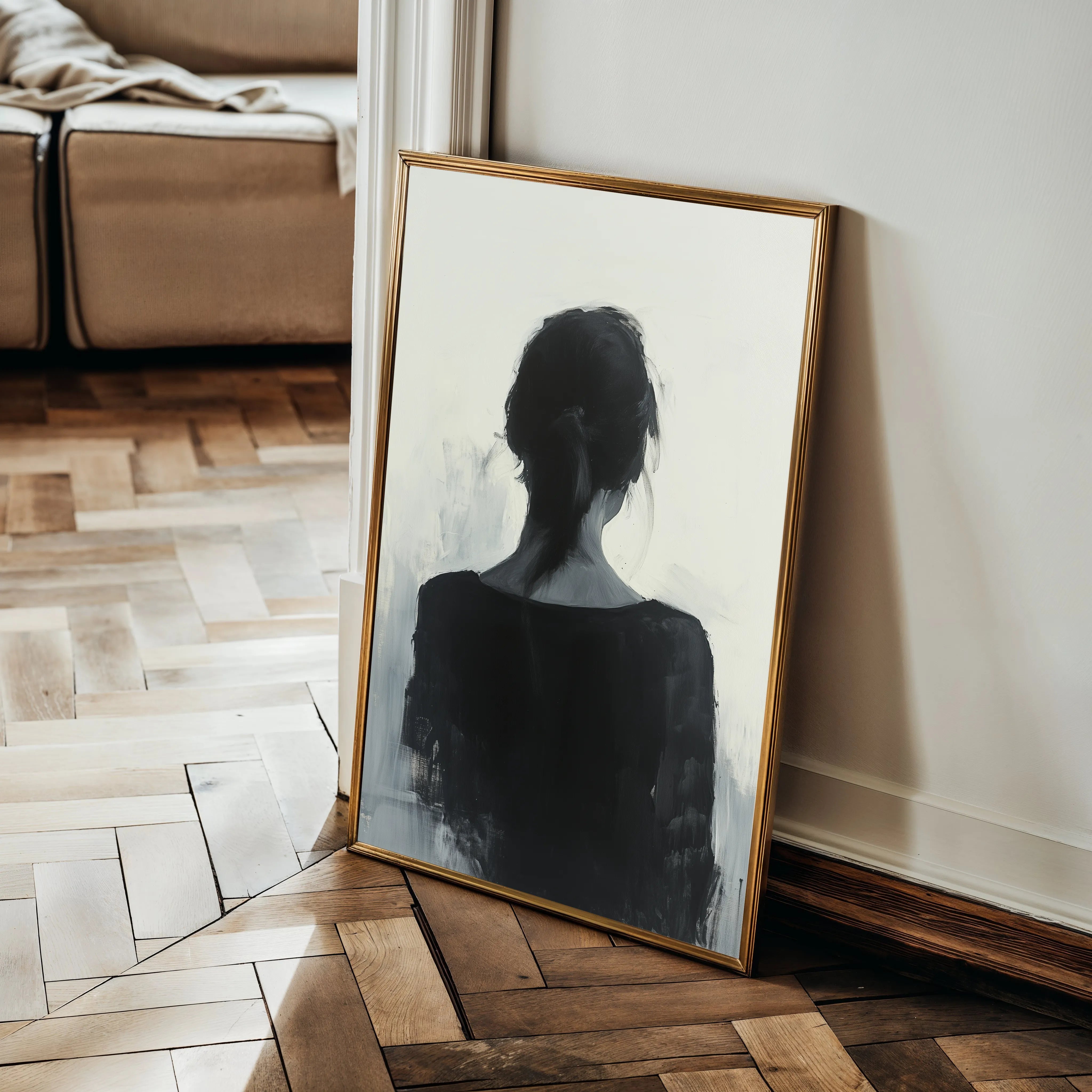 Portrait 096 Canvas Art 18" x 24" / 45 x 60 cm / Black