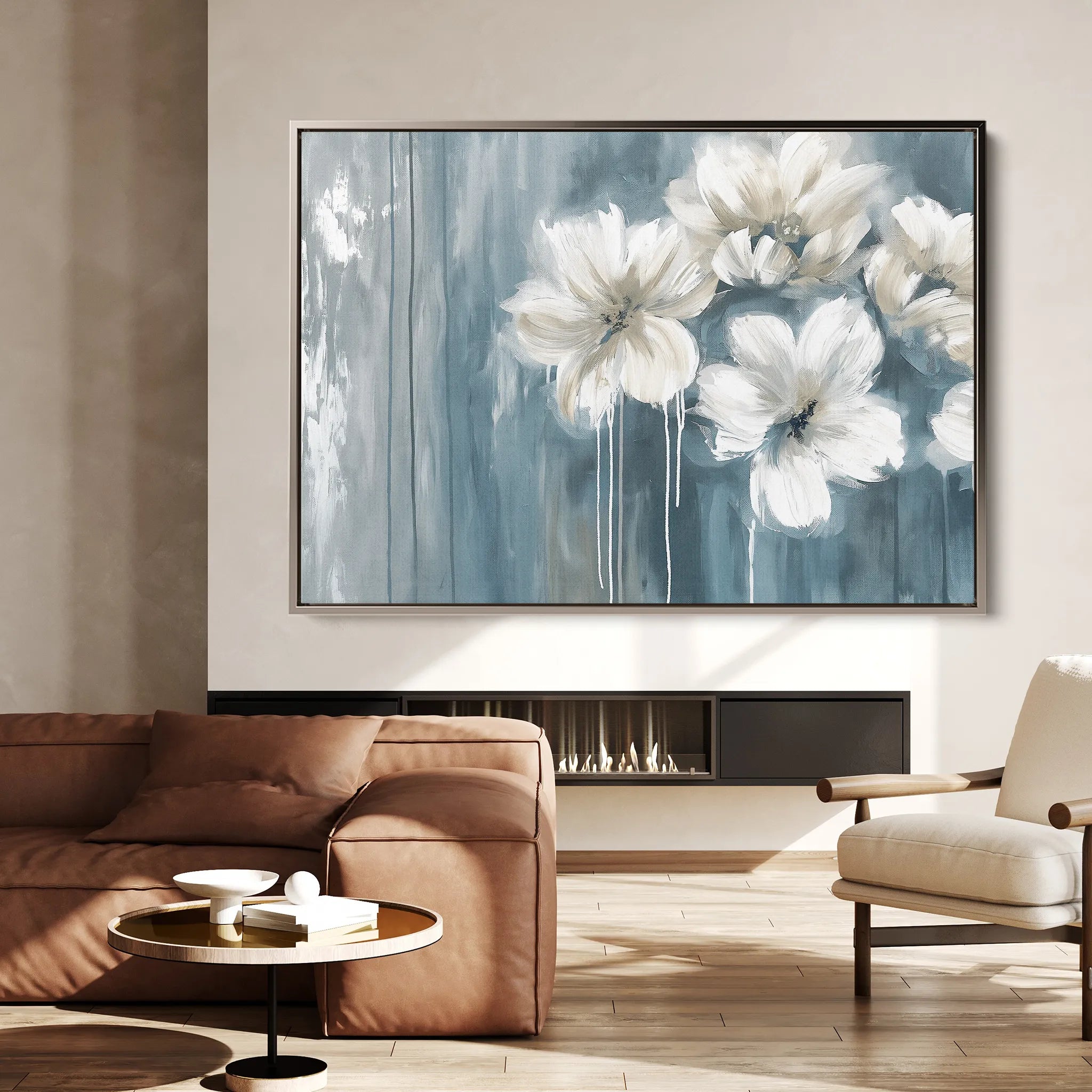 Floral 097 Canvas Art 18" x 24" / 45 x 60 cm / Black