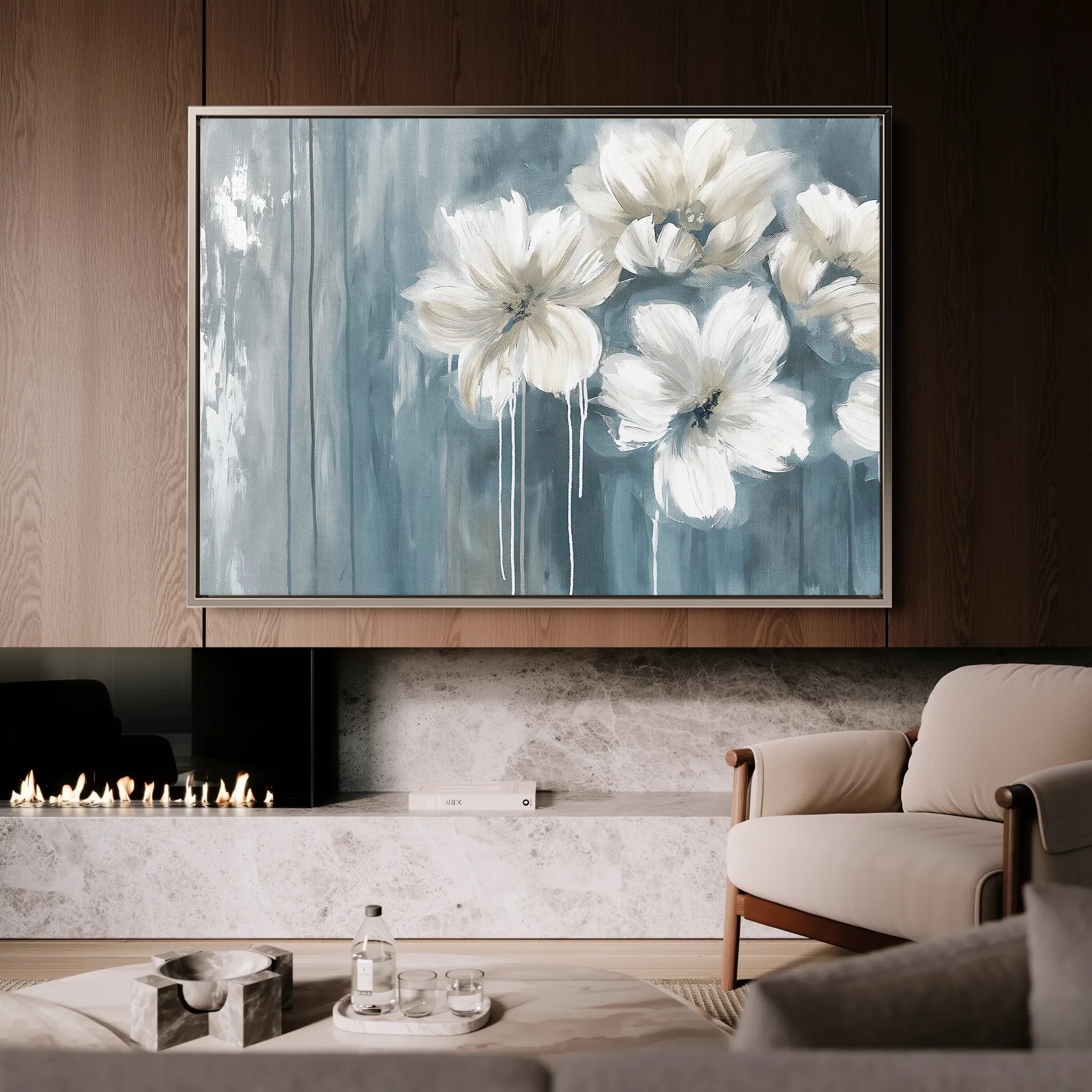 Floral 097 Canvas Art 18" x 24" / 45 x 60 cm / Black