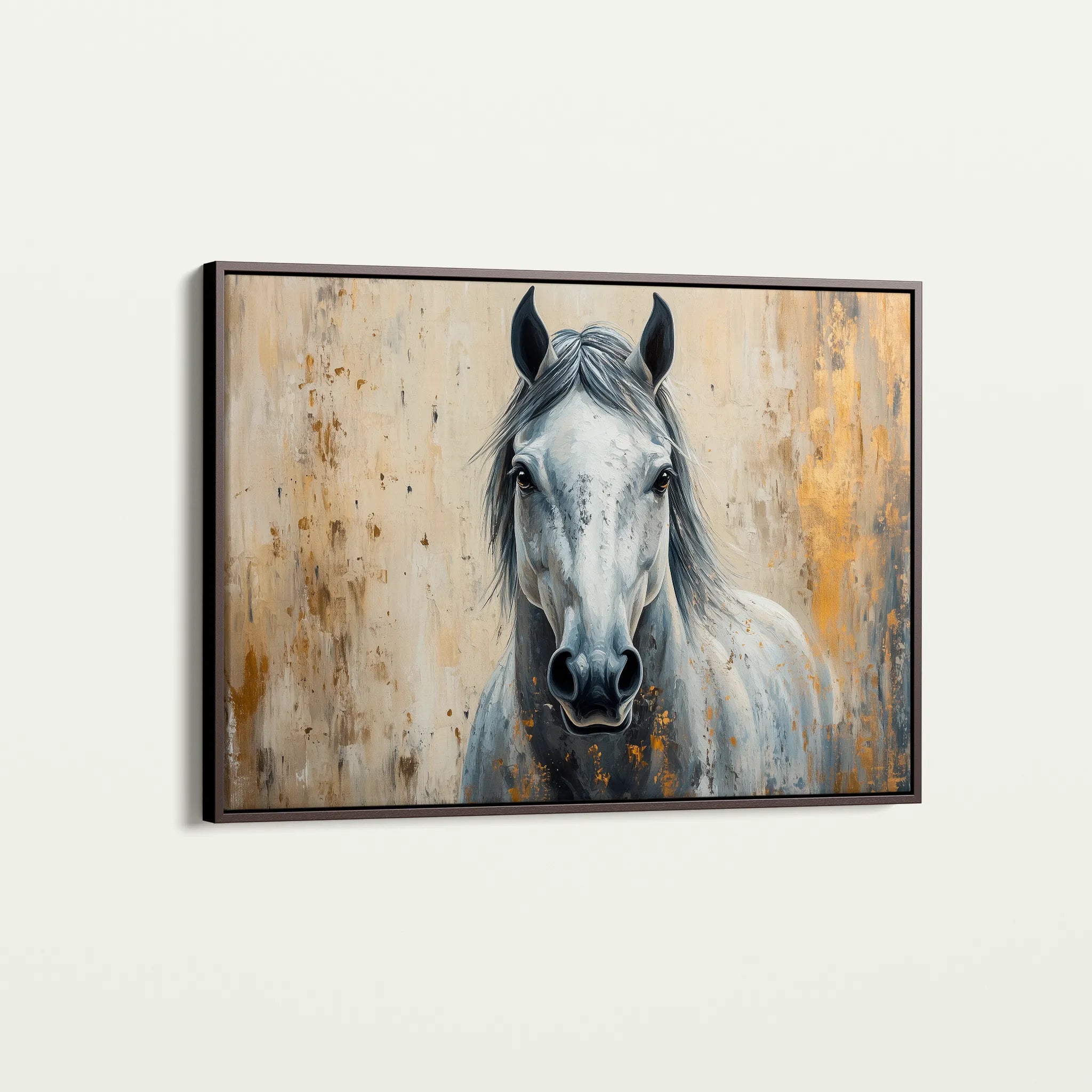Horses 097 Canvas Art 18" x 24" / 45 x 60 cm / Black