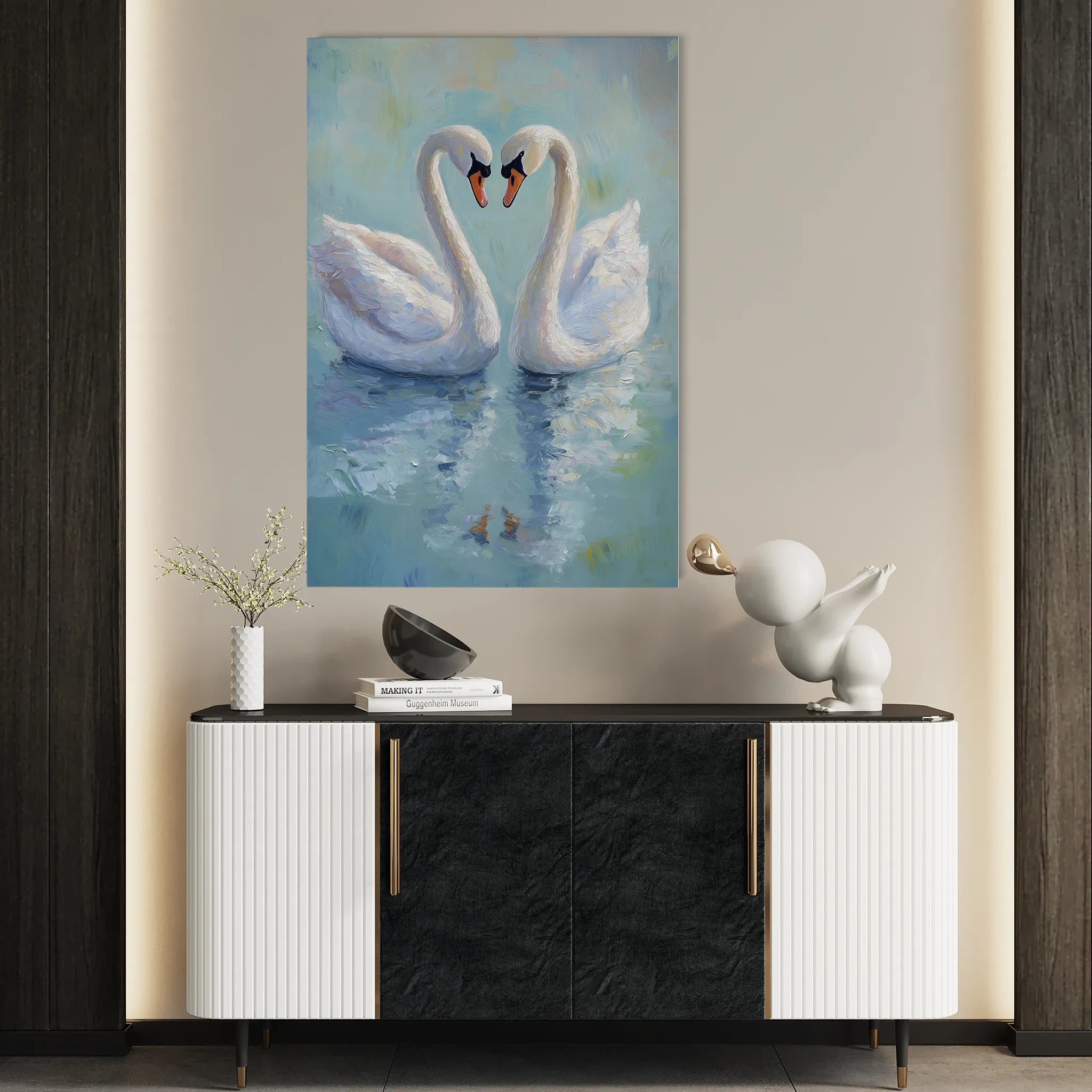 Animals 098 Canvas Art 18" x 24" / 45 x 60 cm / Black