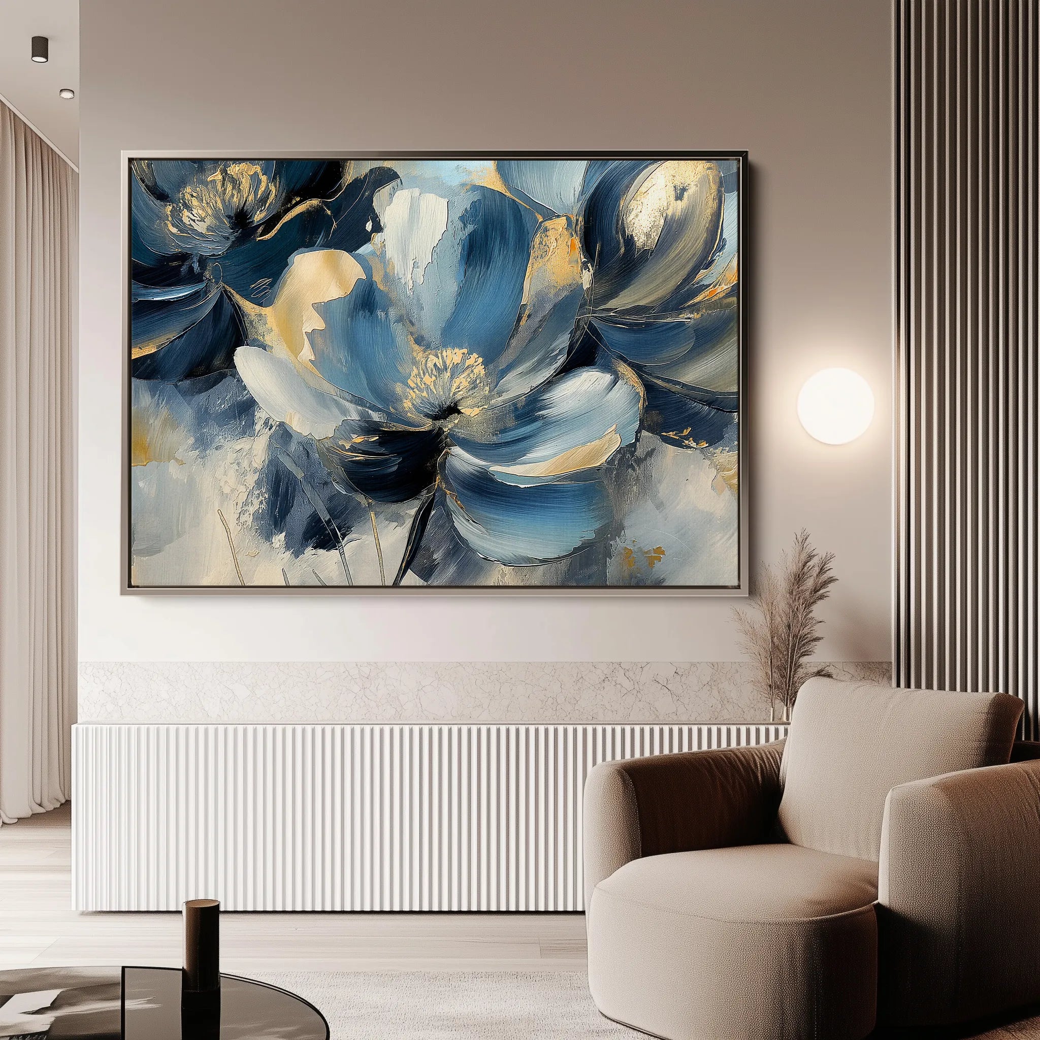 Floral 098 Canvas Art 18" x 24" / 45 x 60 cm / Black