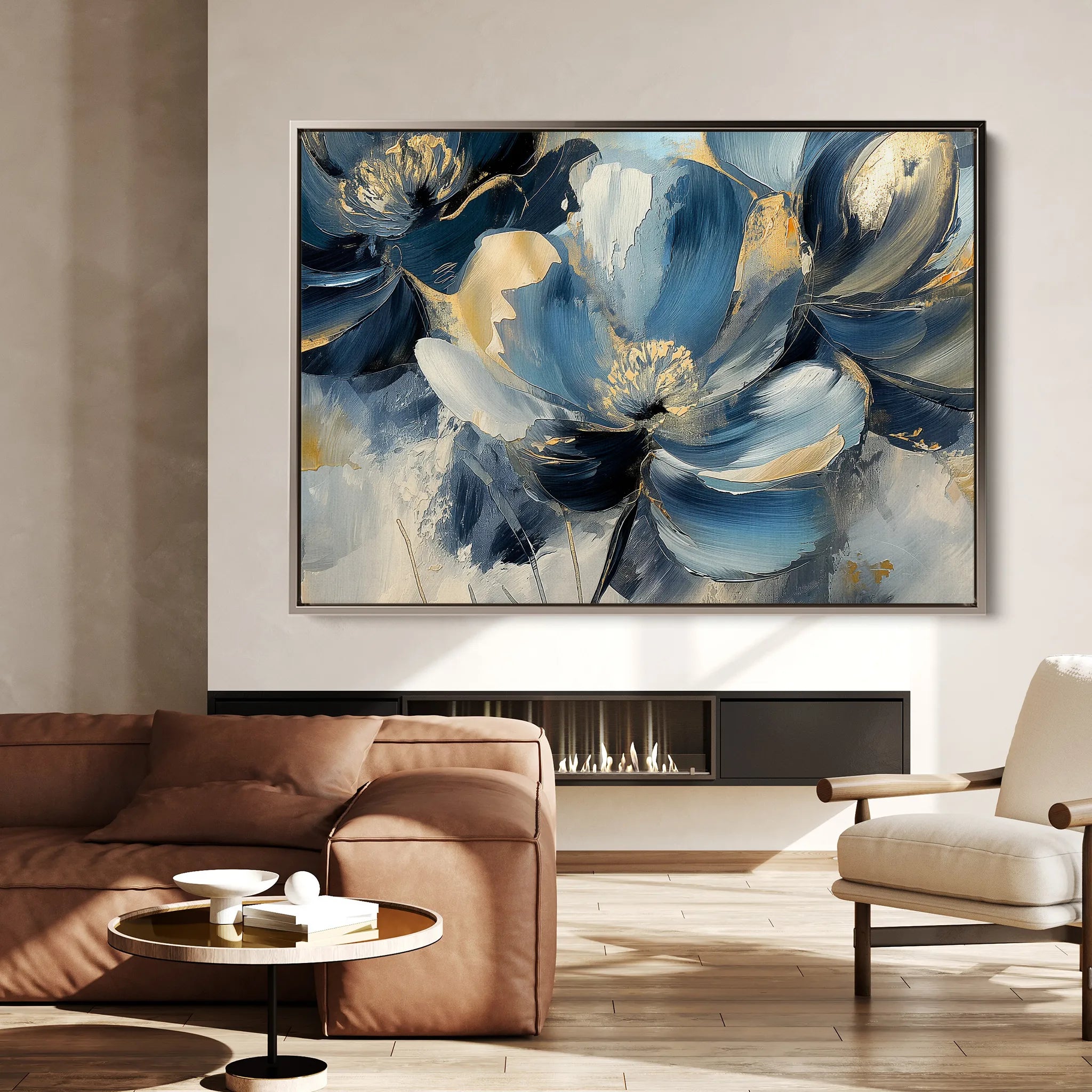 Floral 098 Canvas Art 18" x 24" / 45 x 60 cm / Black