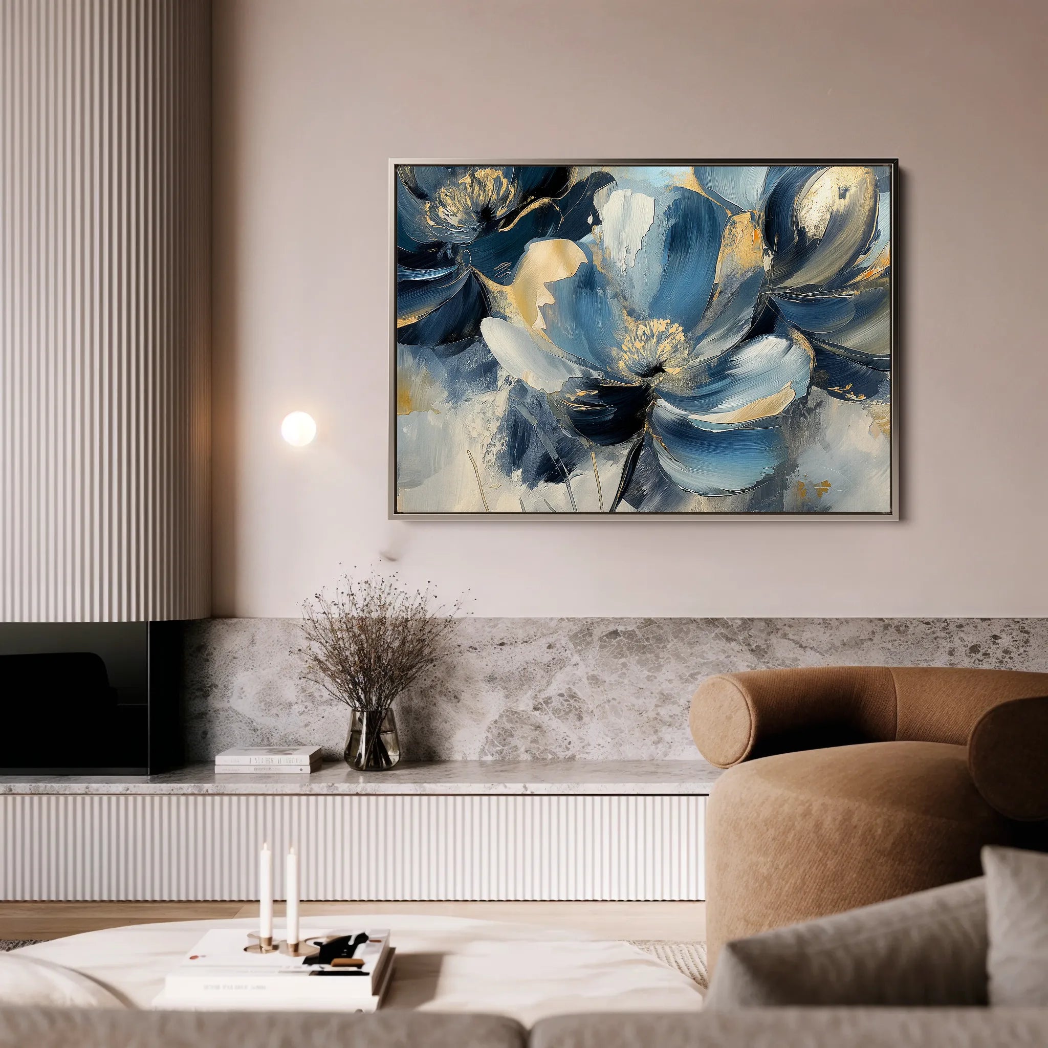 Floral 098 Canvas Art 18" x 24" / 45 x 60 cm / Black