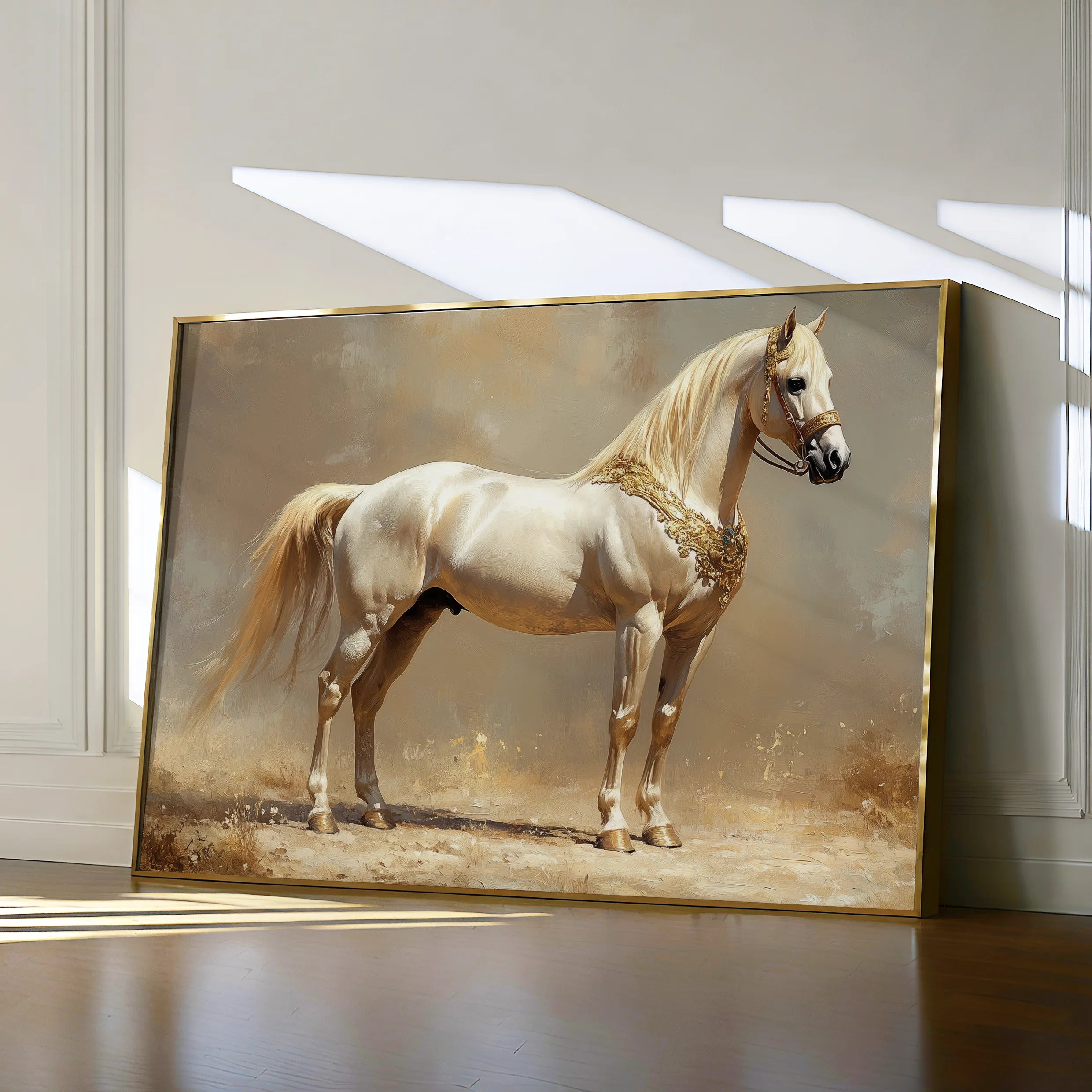 Horses 098 Canvas Art 18" x 24" / 45 x 60 cm / Black