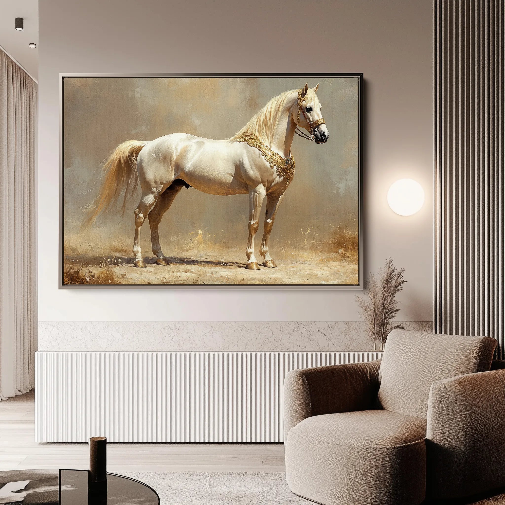 Horses 098 Canvas Art 18" x 24" / 45 x 60 cm / Black