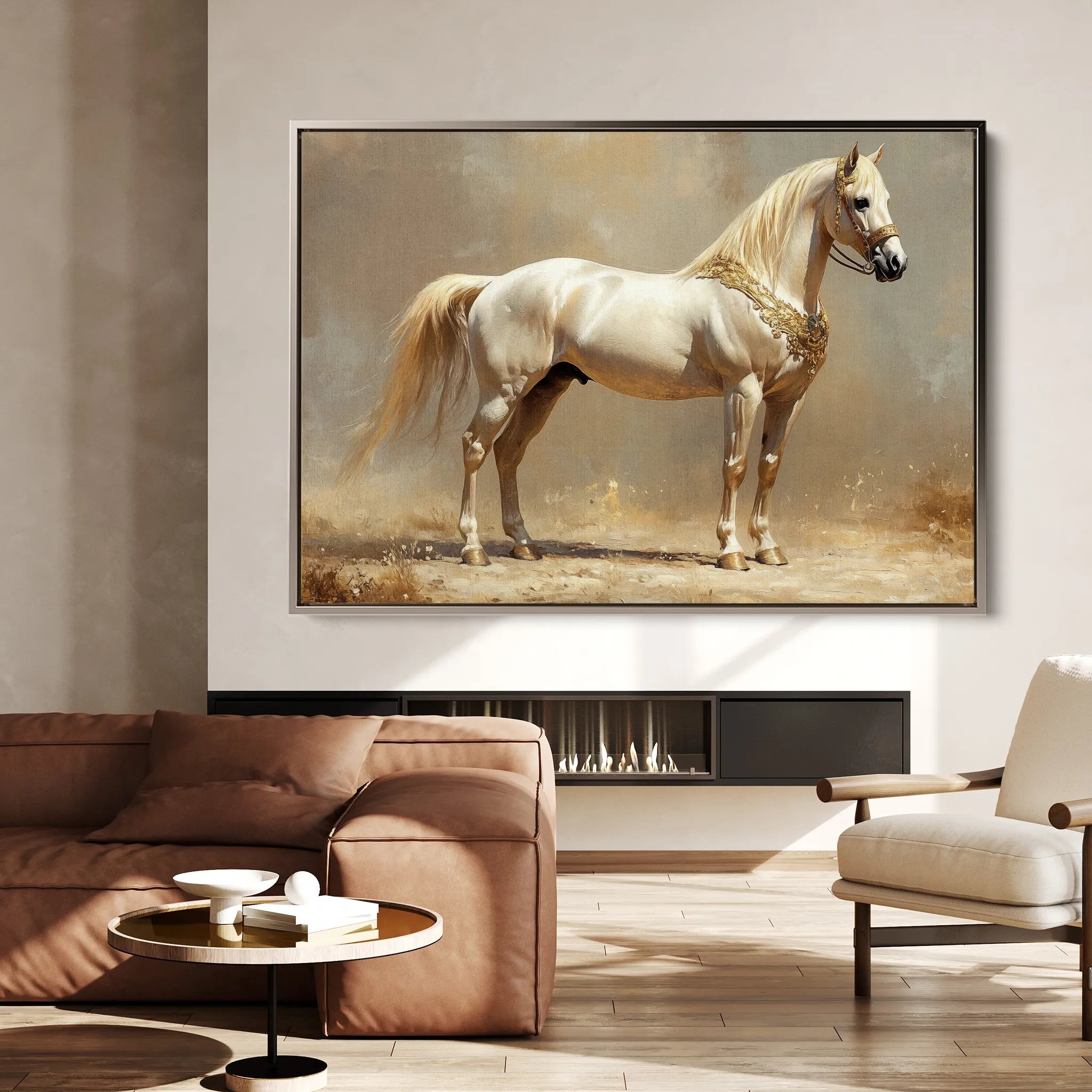 Horses 098 Canvas Art 18" x 24" / 45 x 60 cm / Black