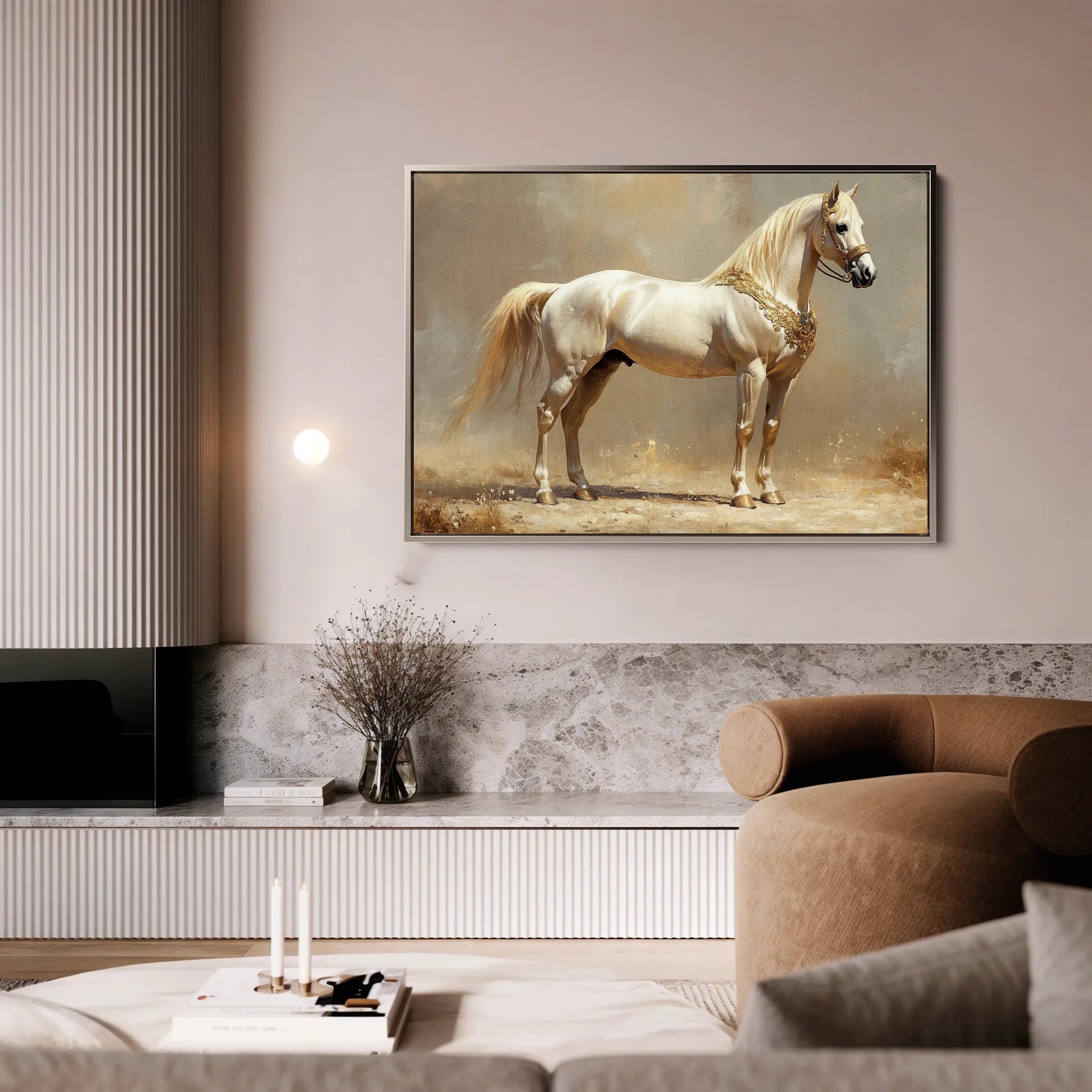 Horses 098 Canvas Art 18" x 24" / 45 x 60 cm / Black