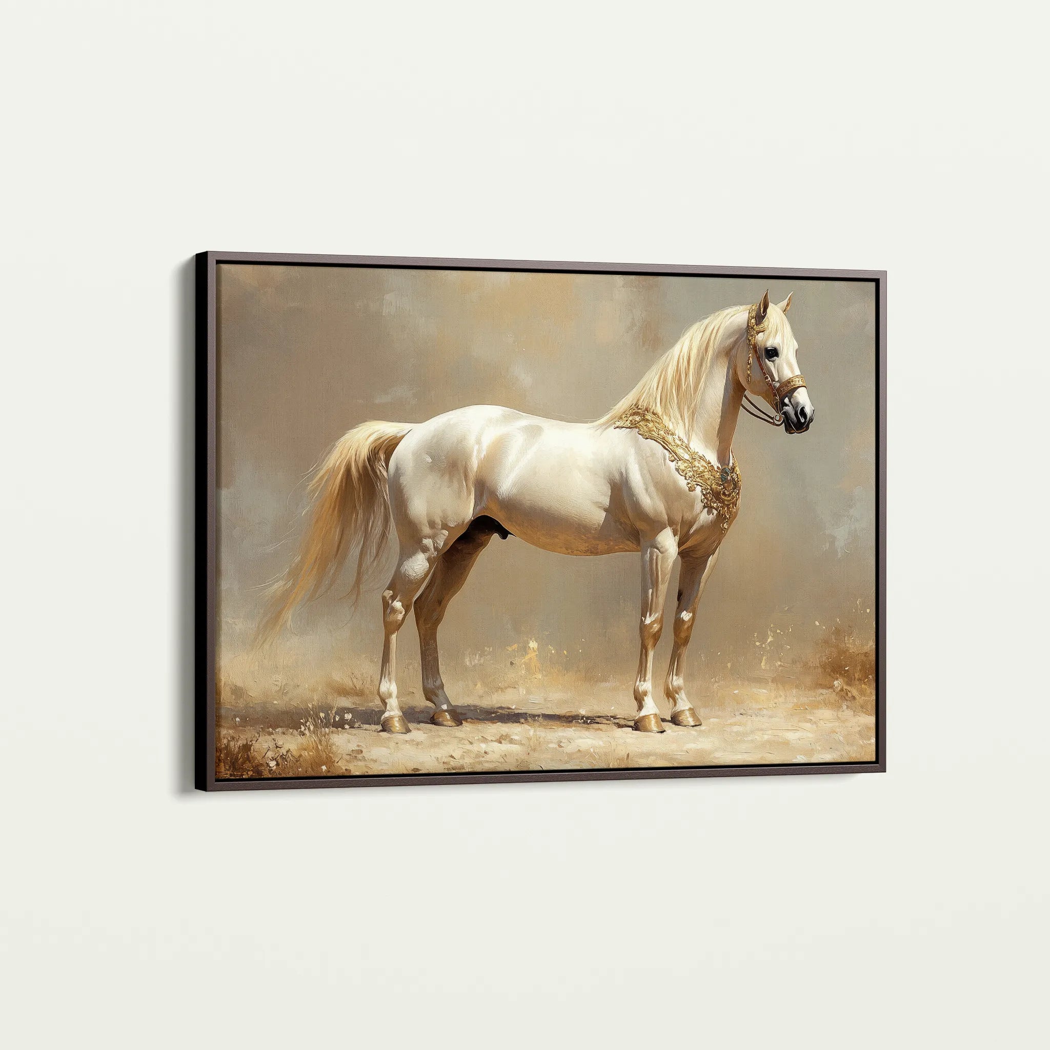 Horses 098 Canvas Art 18" x 24" / 45 x 60 cm / Black
