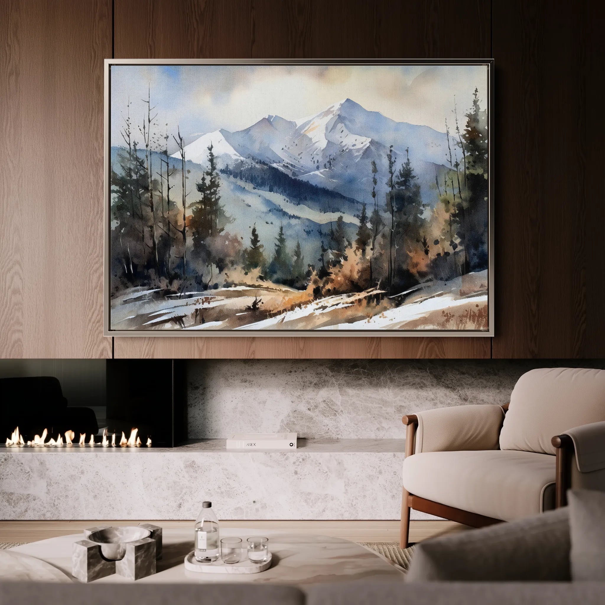 Landscape 098 Canvas Art 18" x 24" / 45 x 60 cm / Black