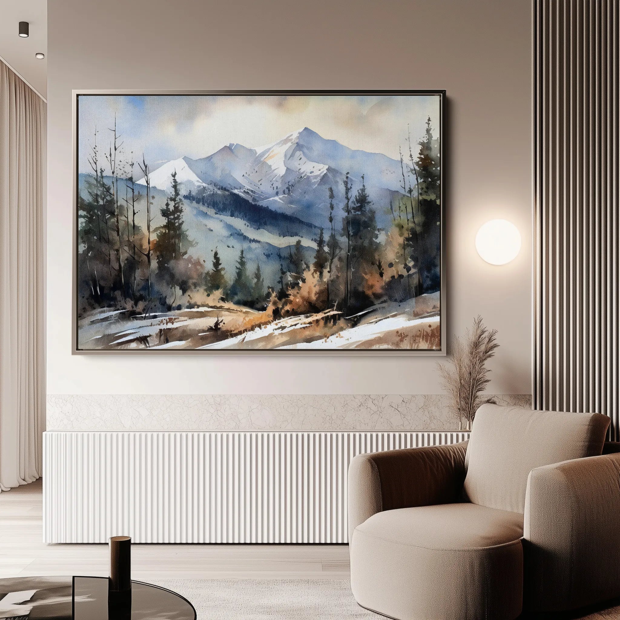 Landscape 098 Canvas Art 18" x 24" / 45 x 60 cm / Black