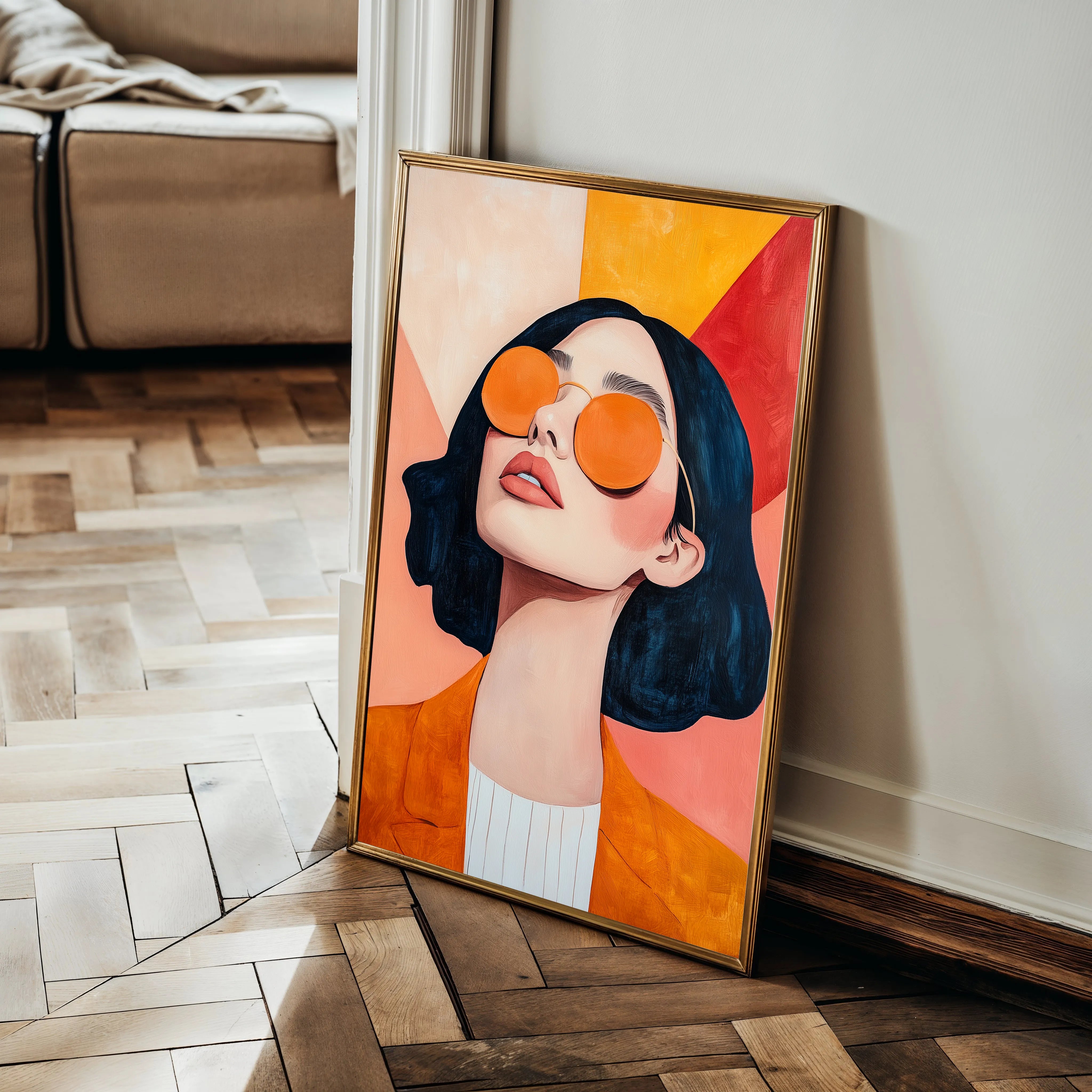 Portrait 098 Canvas Art 18" x 24" / 45 x 60 cm / Black