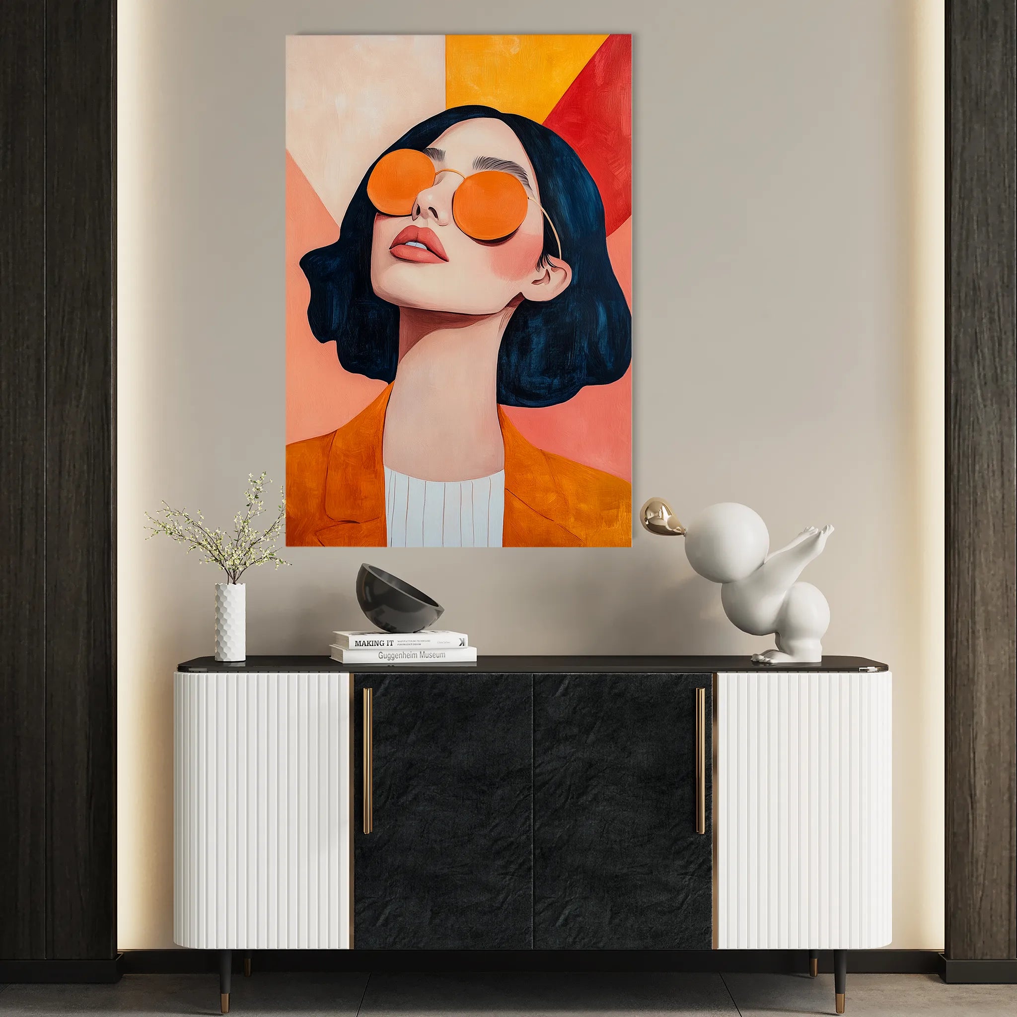 Portrait 098 Canvas Art 18" x 24" / 45 x 60 cm / Black