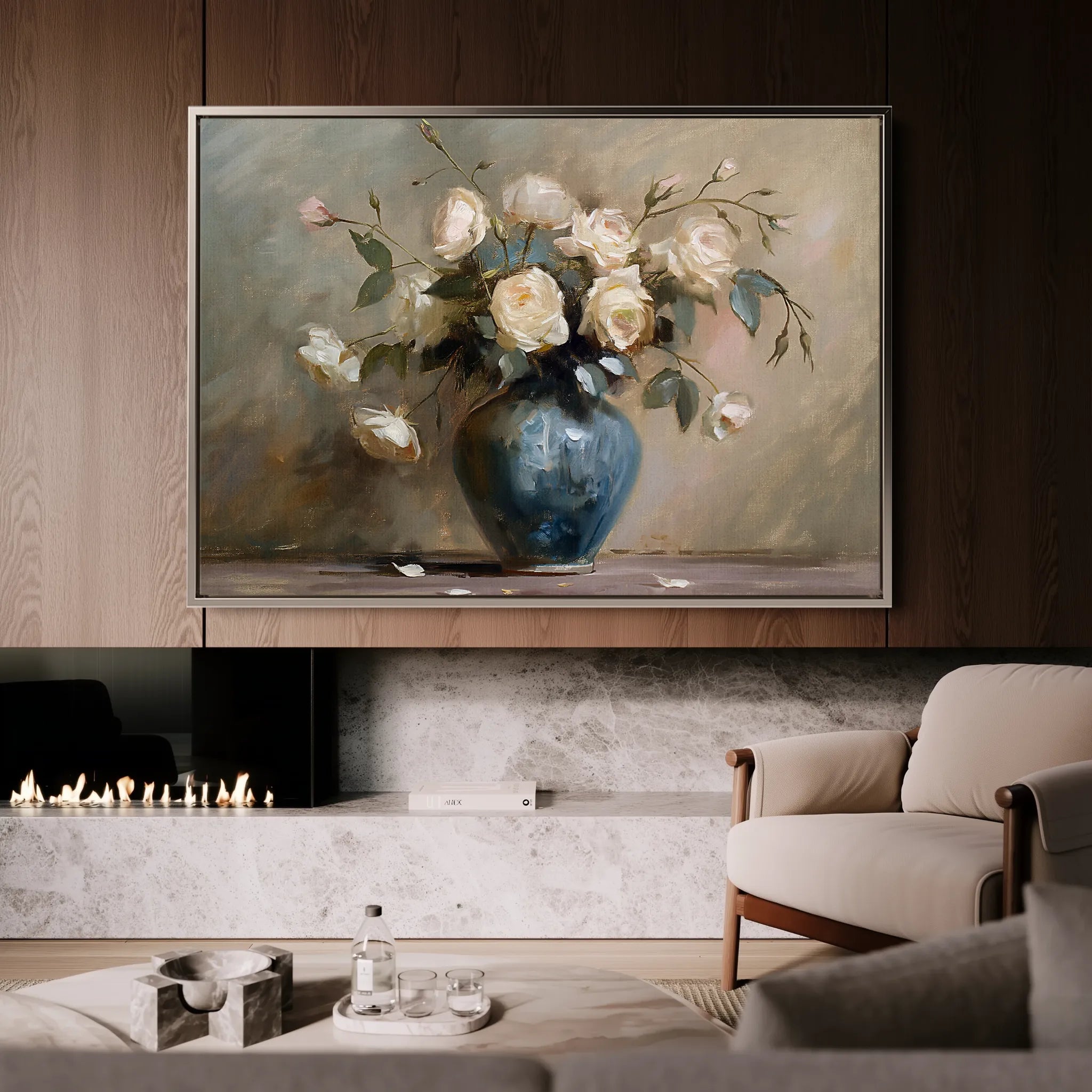 Floral 099 Canvas Art 18" x 24" / 45 x 60 cm / Black
