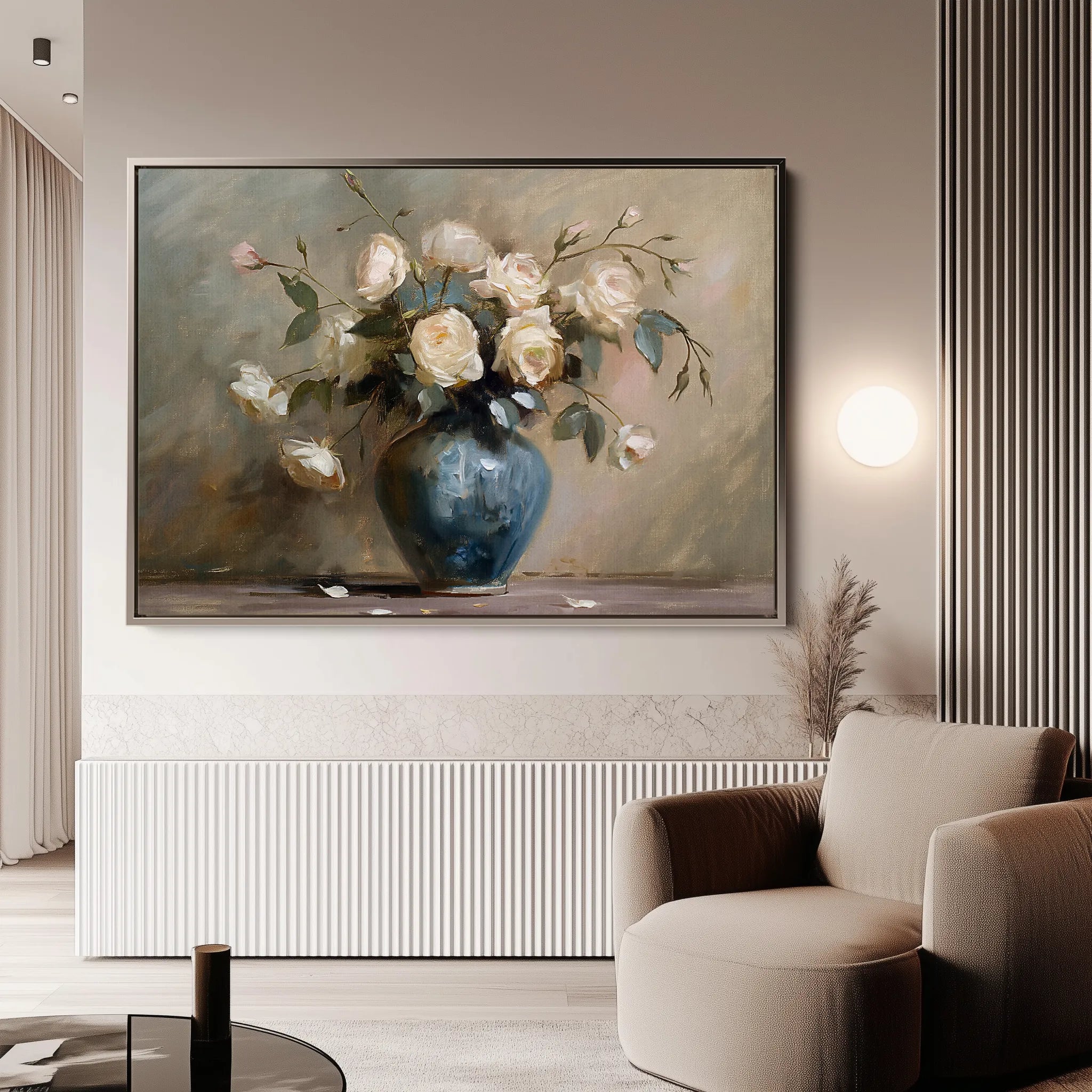 Floral 099 Canvas Art 18" x 24" / 45 x 60 cm / Black
