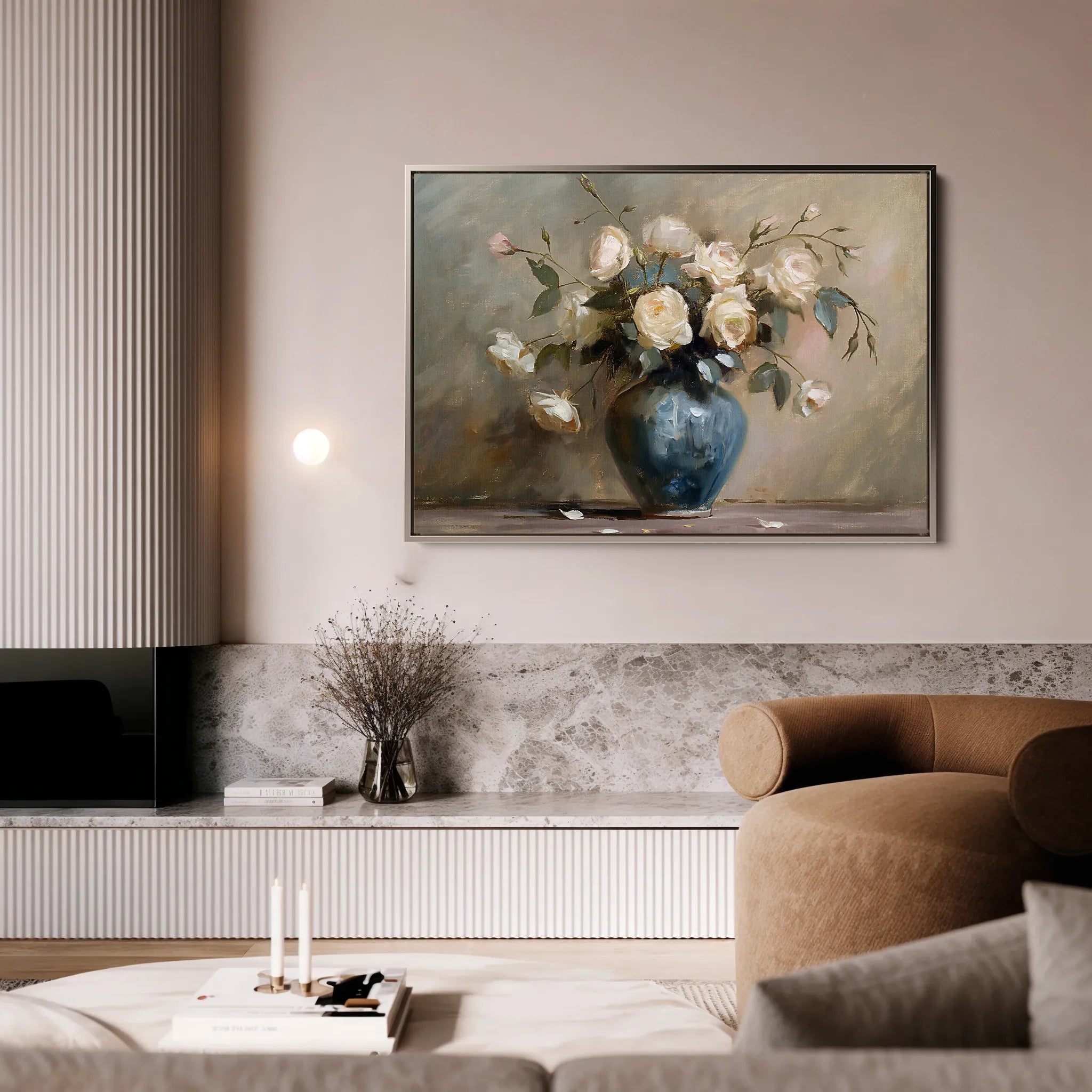 Floral 099 Canvas Art 18" x 24" / 45 x 60 cm / Black