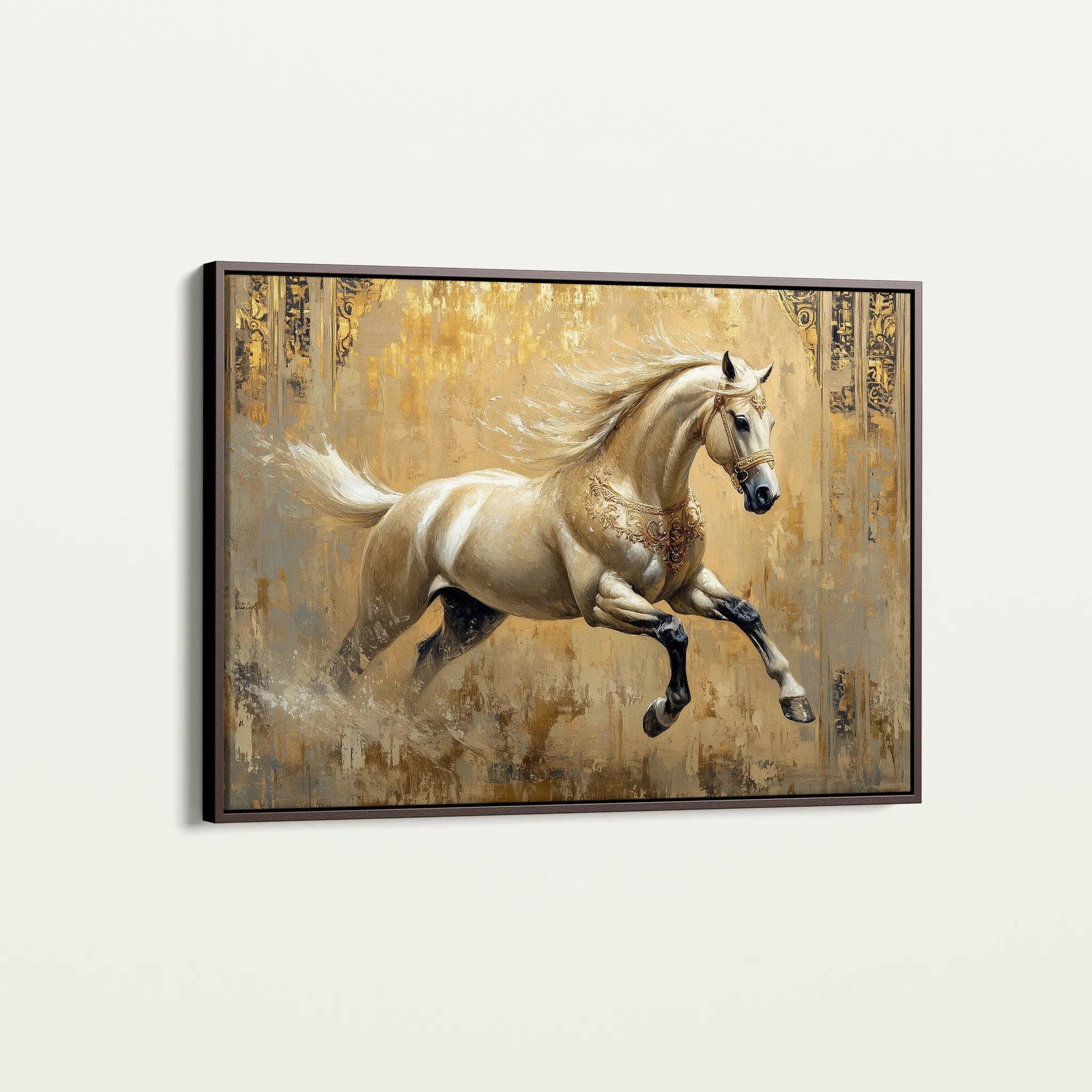 Horses 099 Canvas Art 18" x 24" / 45 x 60 cm / Black