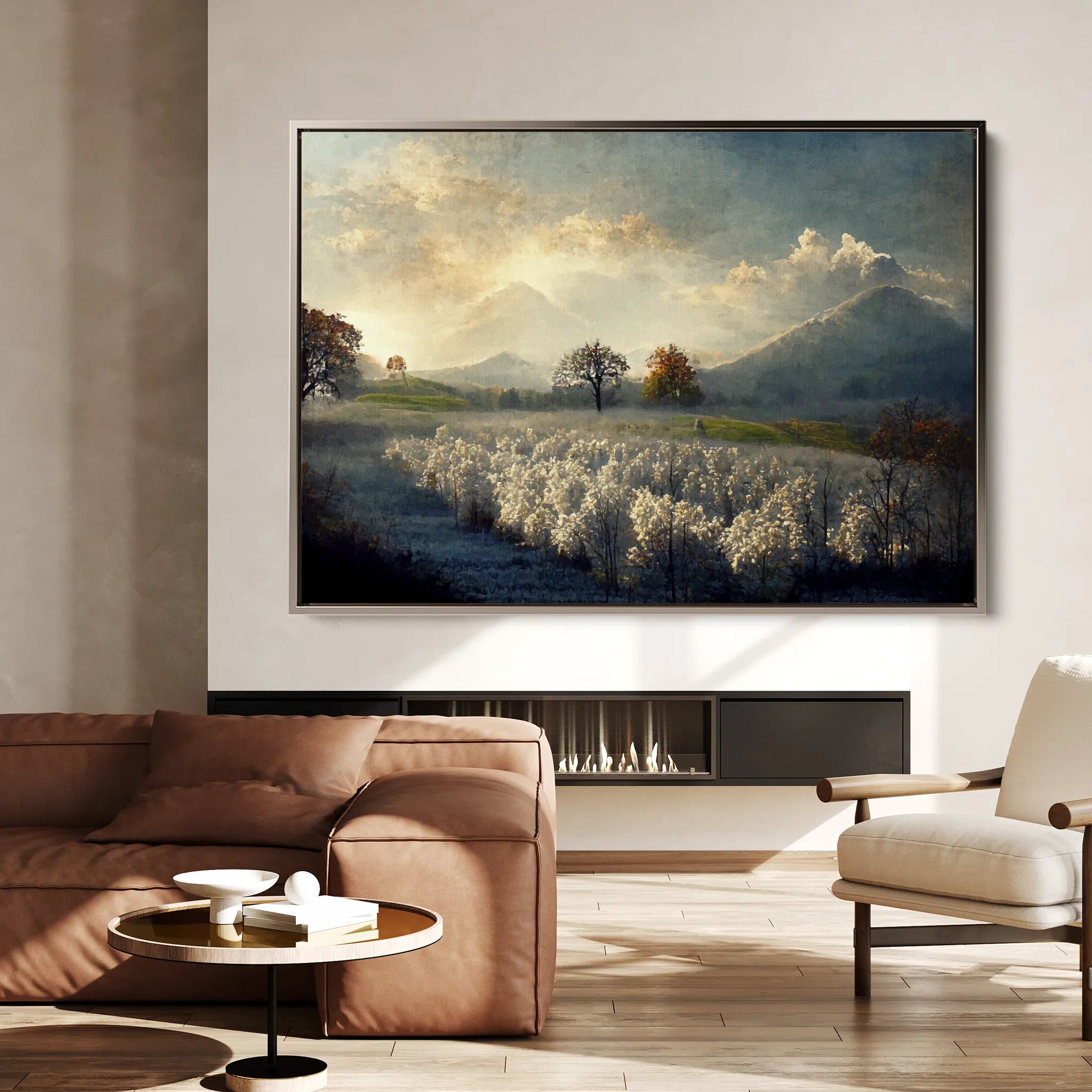Landscape 099 Canvas Art 18" x 24" / 45 x 60 cm / Black