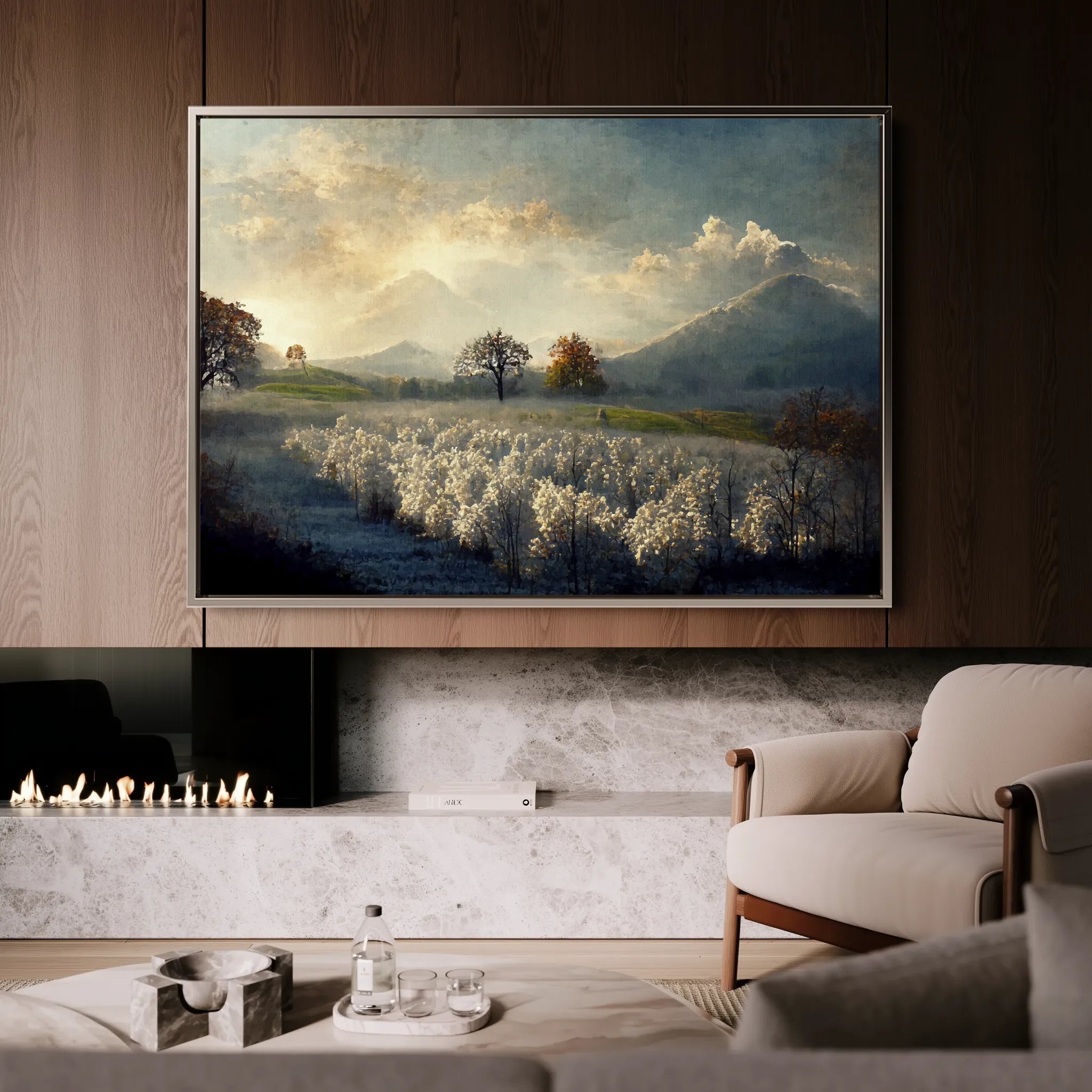 Landscape 099 Canvas Art 18" x 24" / 45 x 60 cm / Black