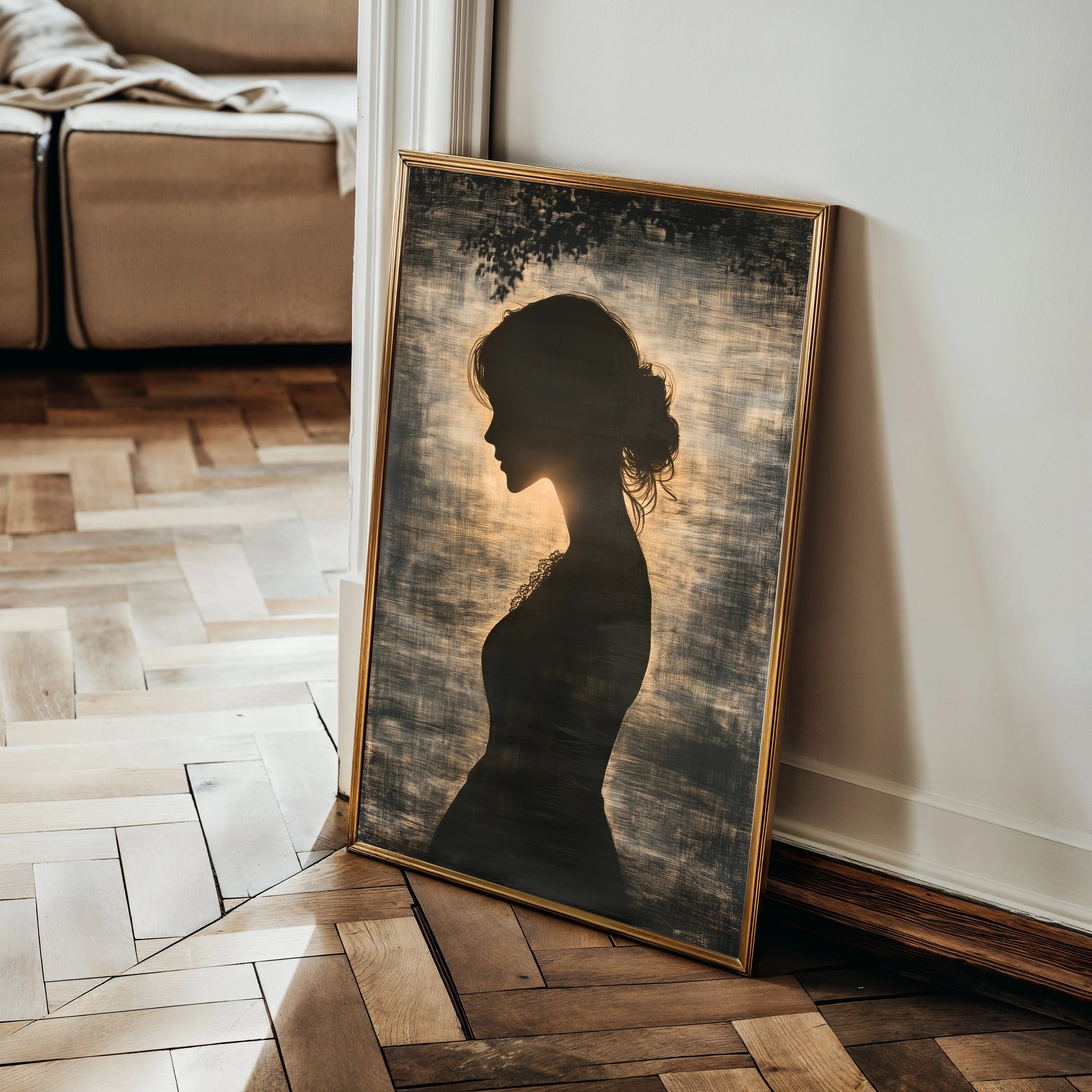 Portrait 099 Canvas Art 18" x 24" / 45 x 60 cm / Black