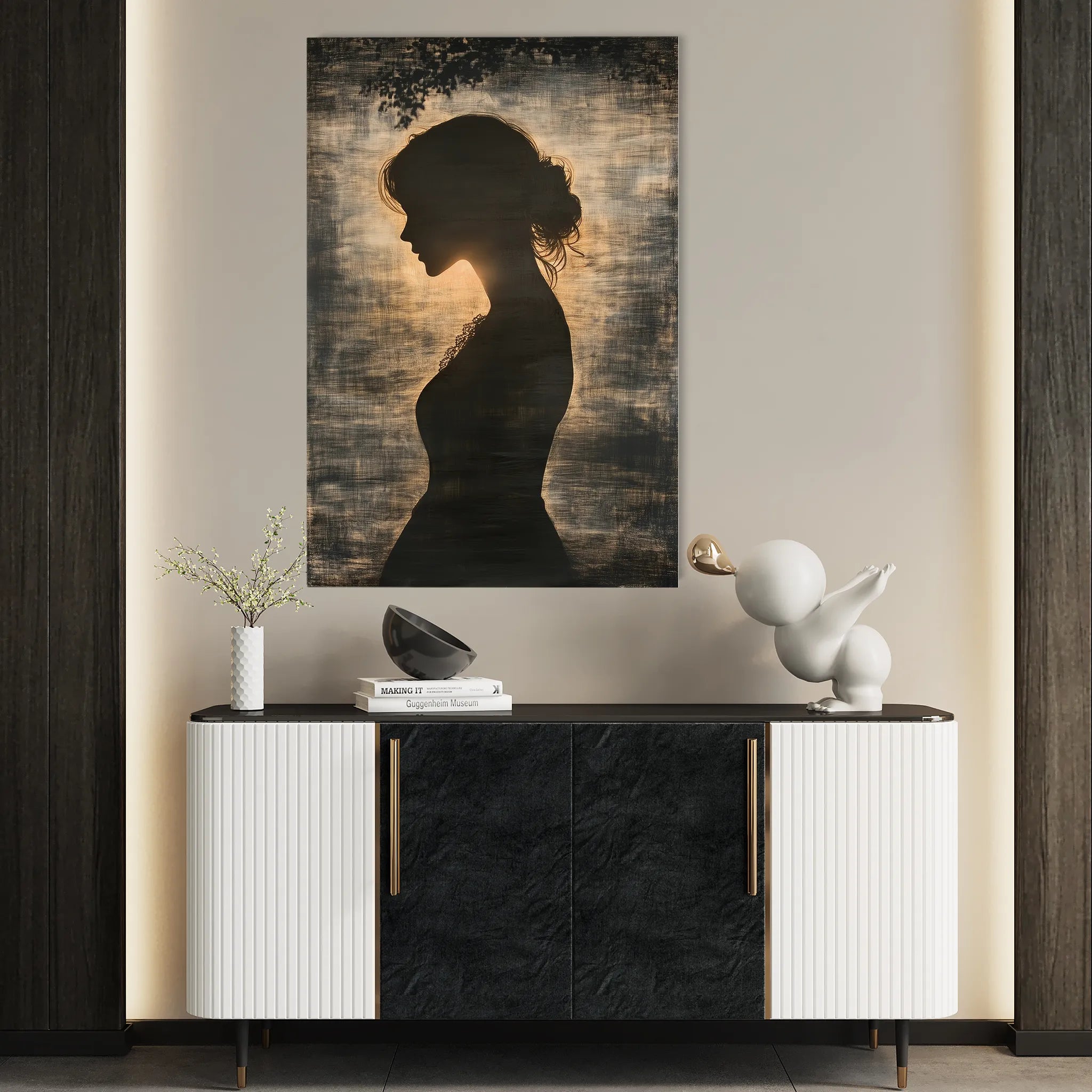 Portrait 099 Canvas Art 18" x 24" / 45 x 60 cm / Black