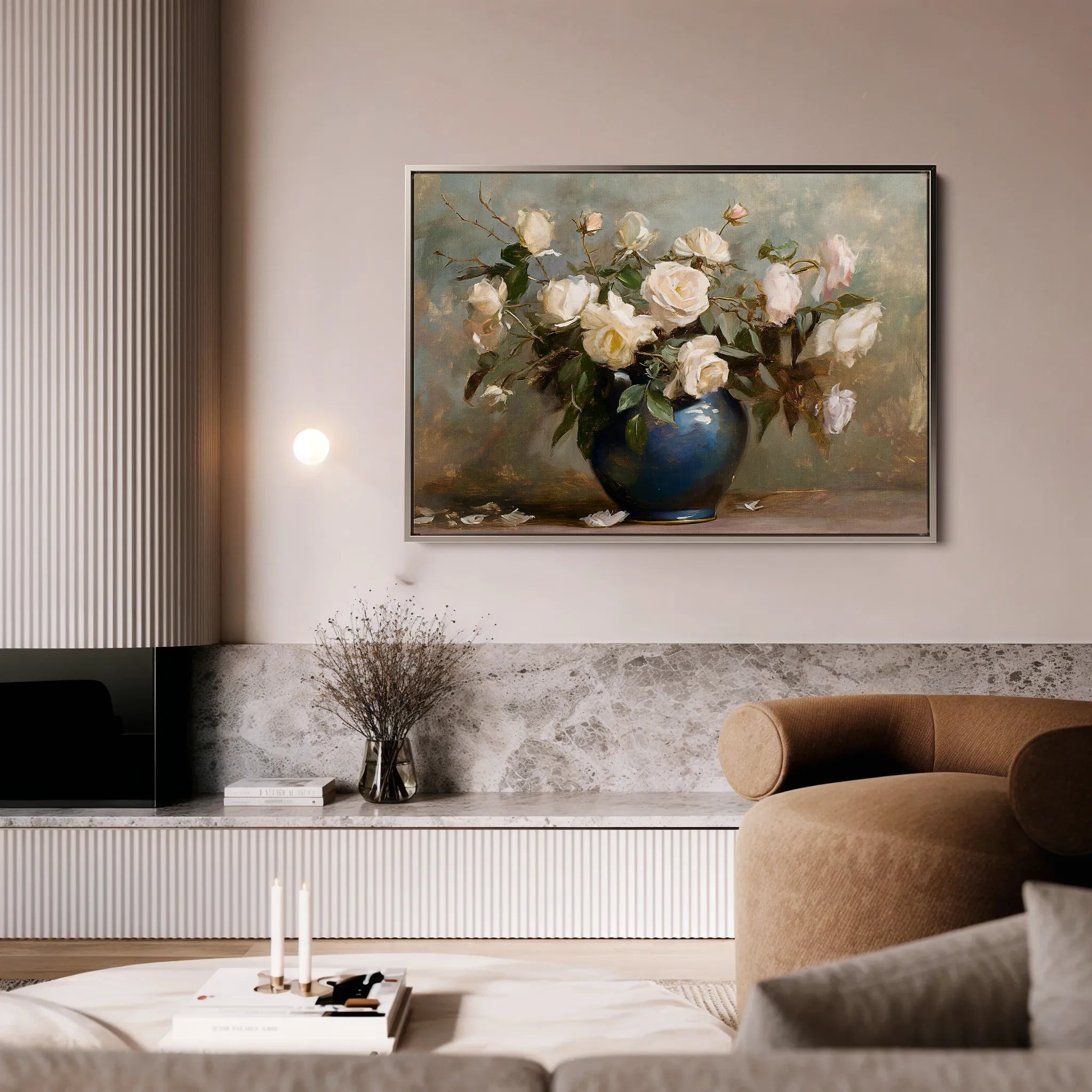 Floral 100 Canvas Art 18" x 24" / 45 x 60 cm / Black