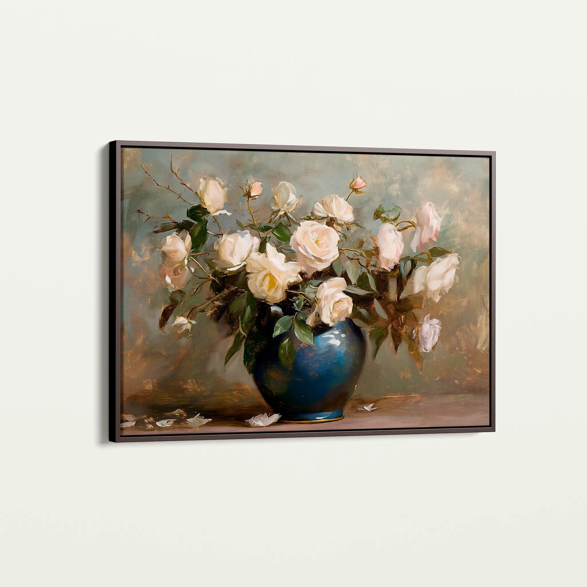 Floral 100 Canvas Art 18" x 24" / 45 x 60 cm / Black