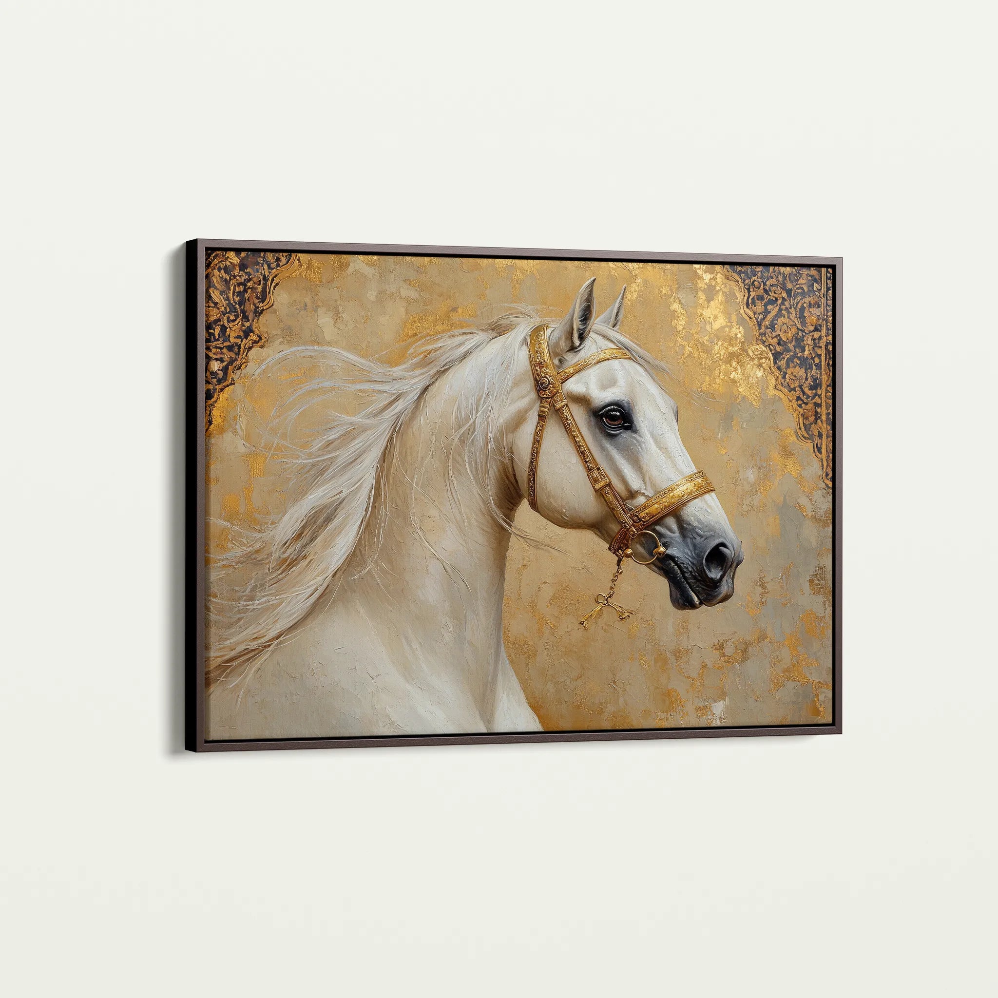 Horses 100 Canvas Art 18" x 24" / 45 x 60 cm / Black