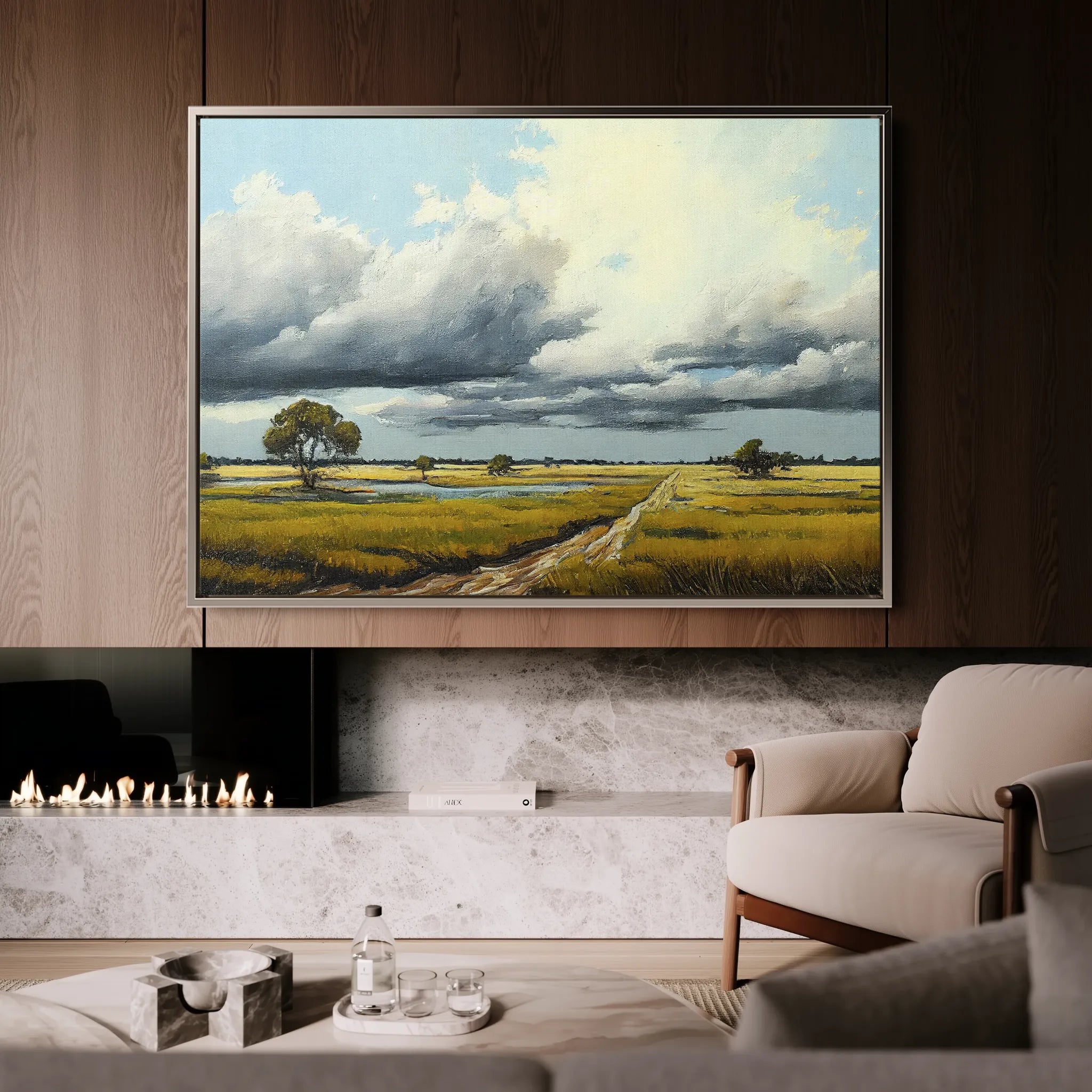 Landscape 100 Canvas Art 18" x 24" / 45 x 60 cm / Black