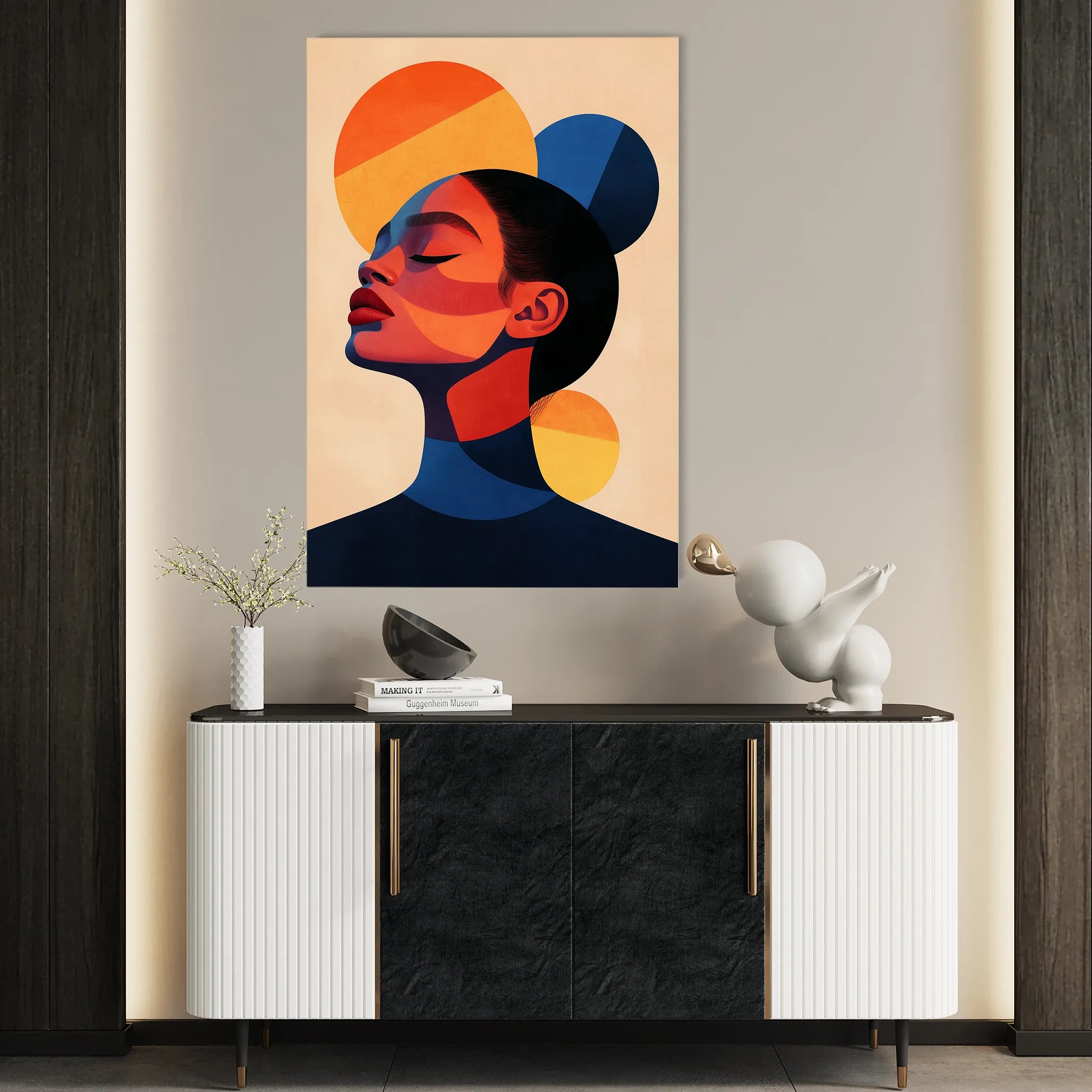 Portrait 100 Canvas Art 18" x 24" / 45 x 60 cm / Black
