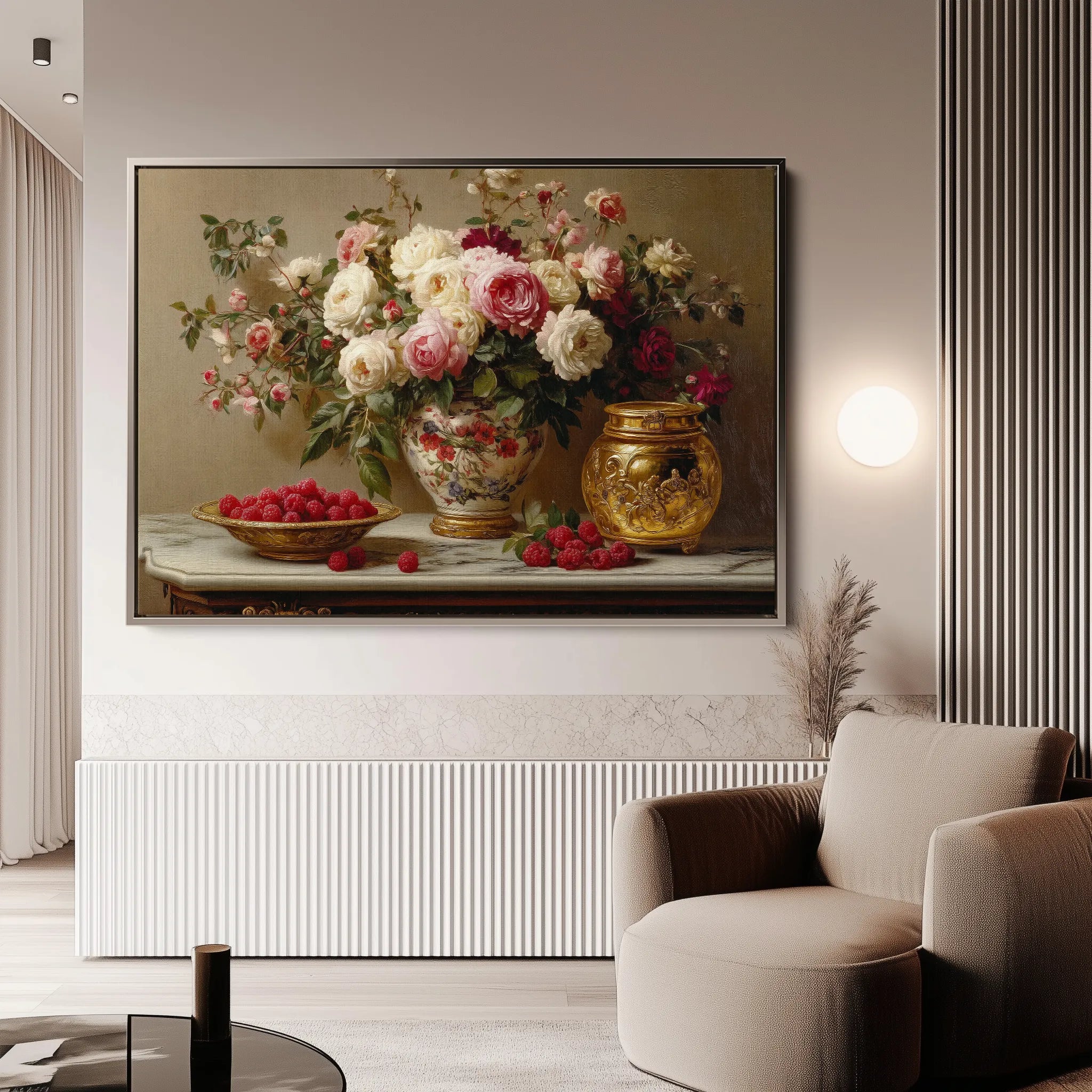 Floral 1000 Canvas Art 18" x 24" / 45 x 60 cm / Black