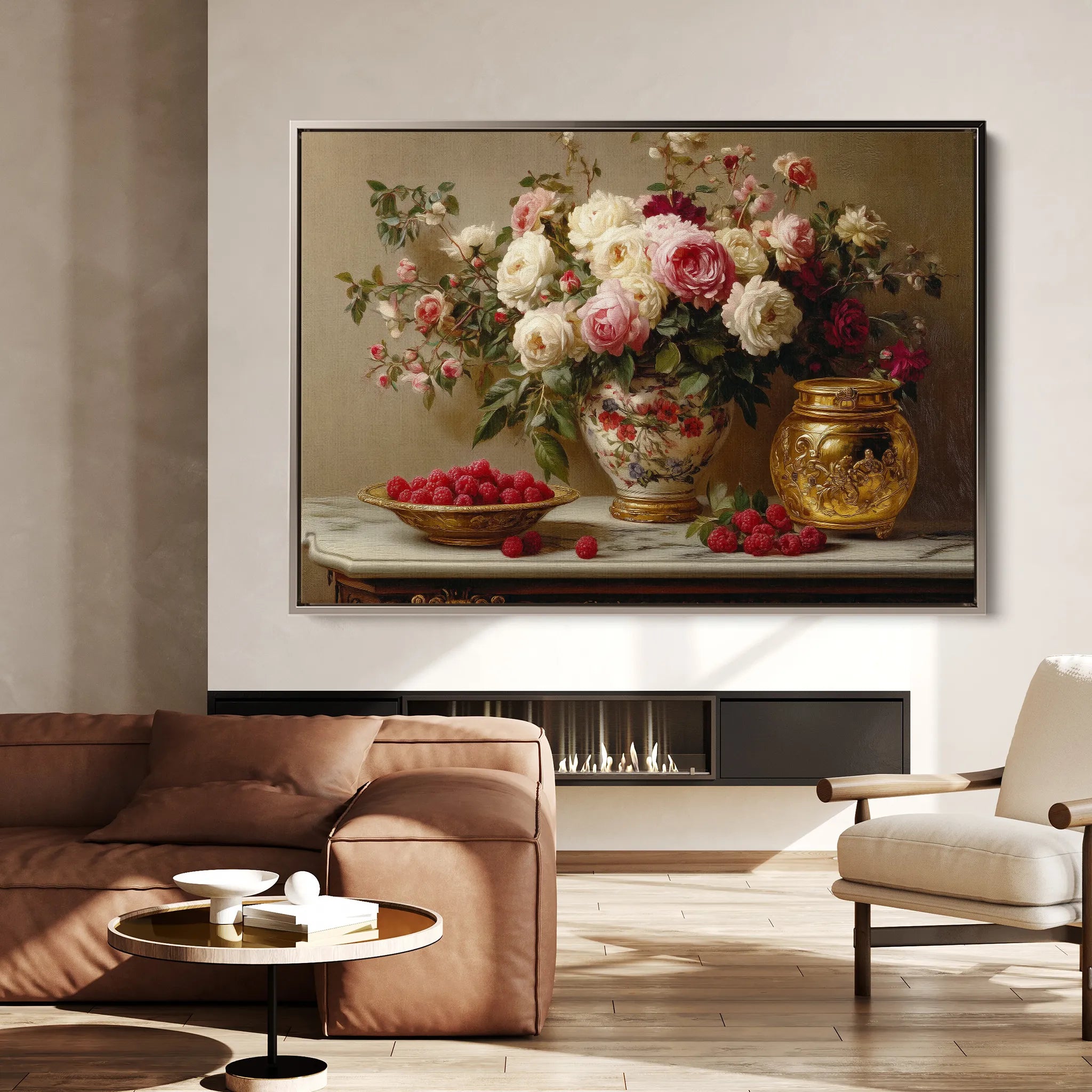 Floral 1000 Canvas Art 18" x 24" / 45 x 60 cm / Black
