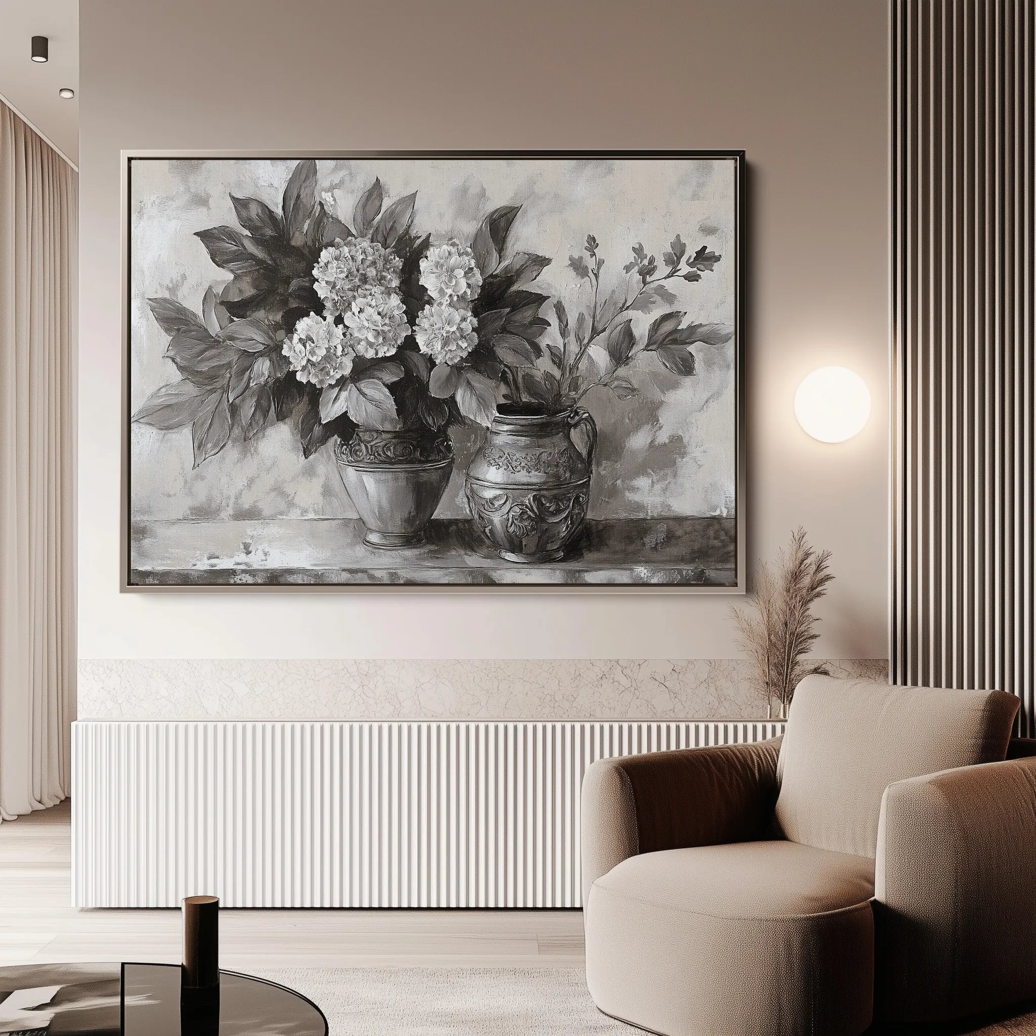 Floral 1001 Canvas Art 18" x 24" / 45 x 60 cm / Black