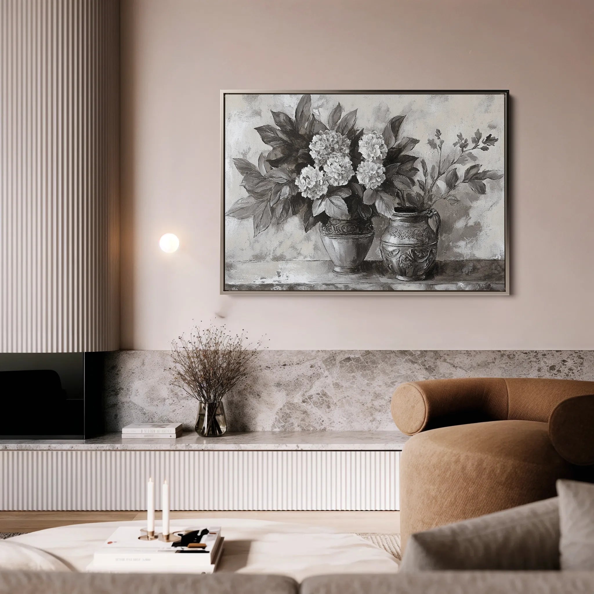 Floral 1001 Canvas Art 18" x 24" / 45 x 60 cm / Black