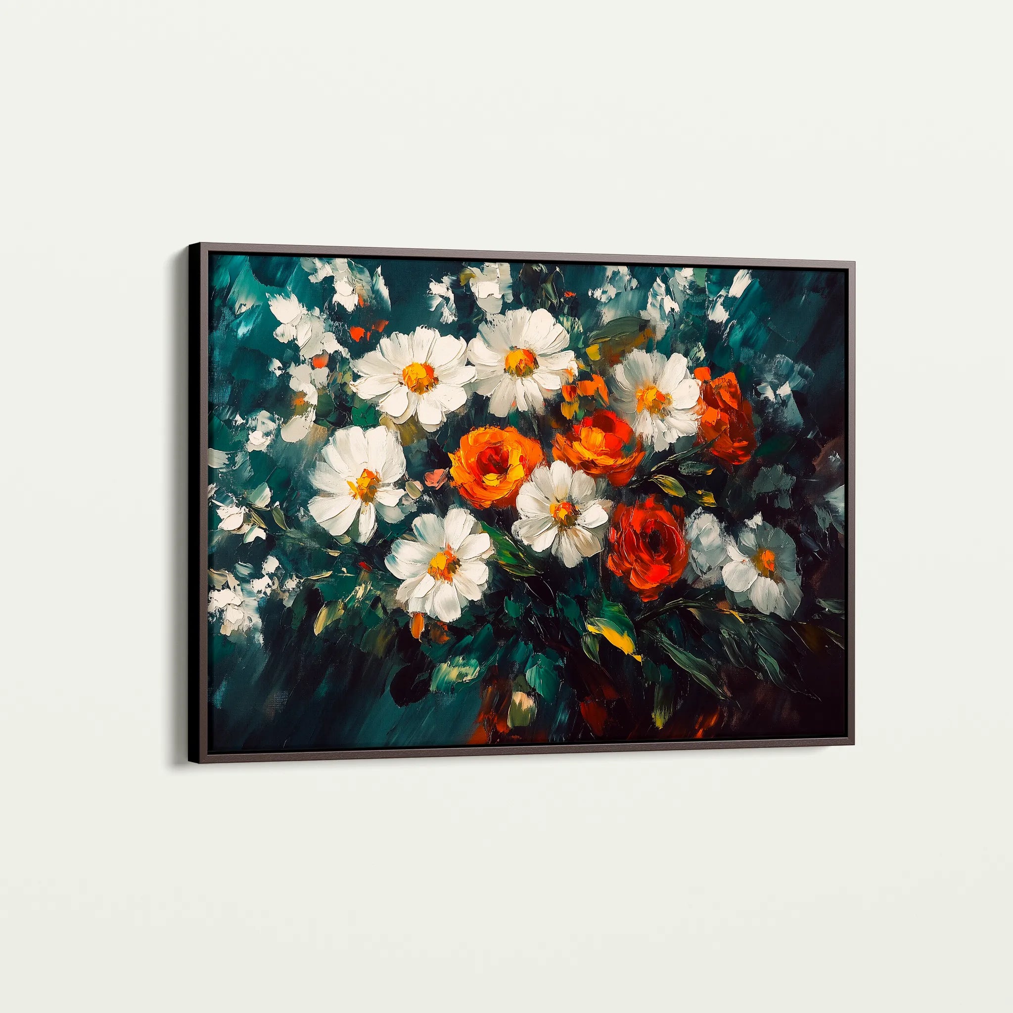 Floral 1002 Canvas Art 18" x 24" / 45 x 60 cm / Black