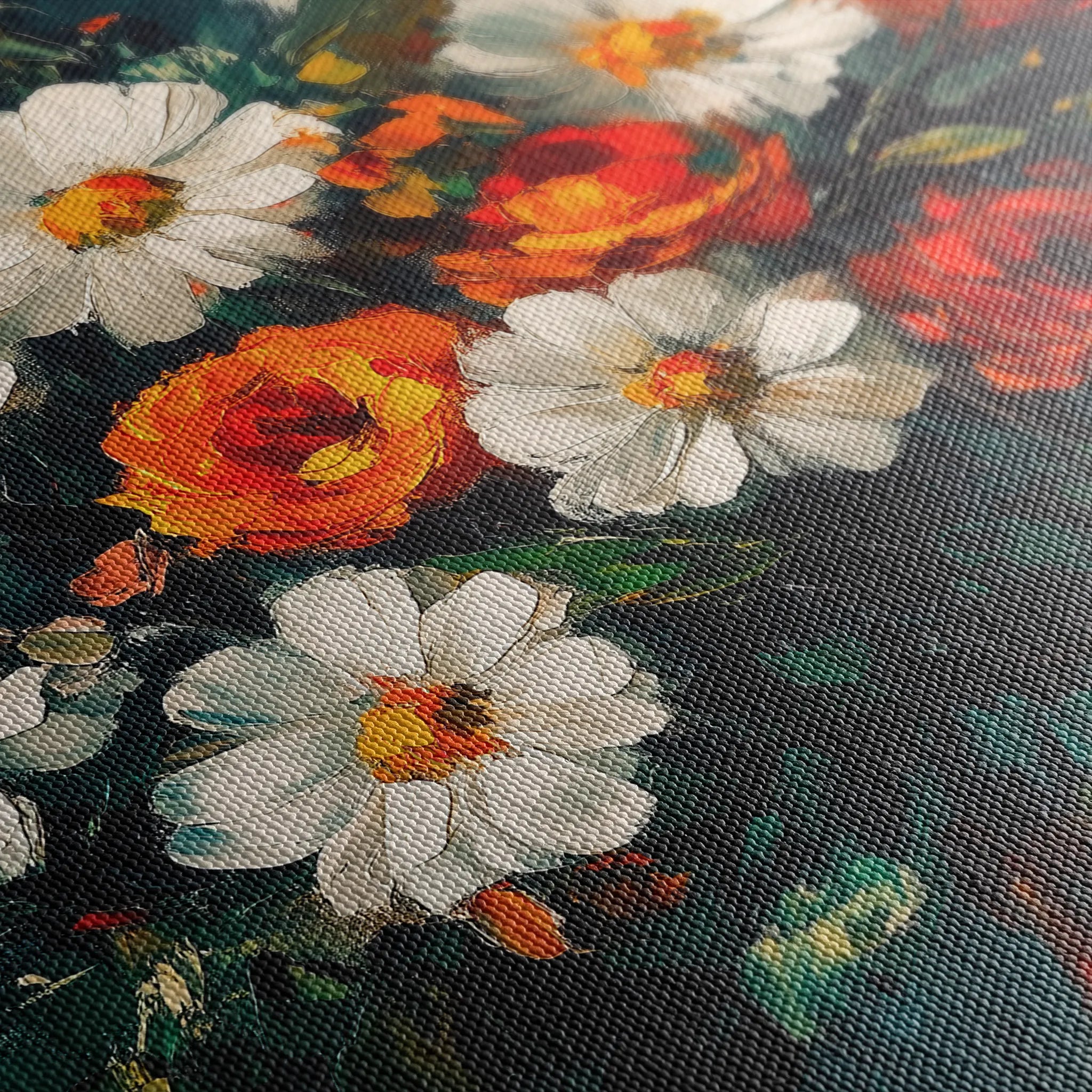 Floral 1002 Canvas Art 18" x 24" / 45 x 60 cm / Black