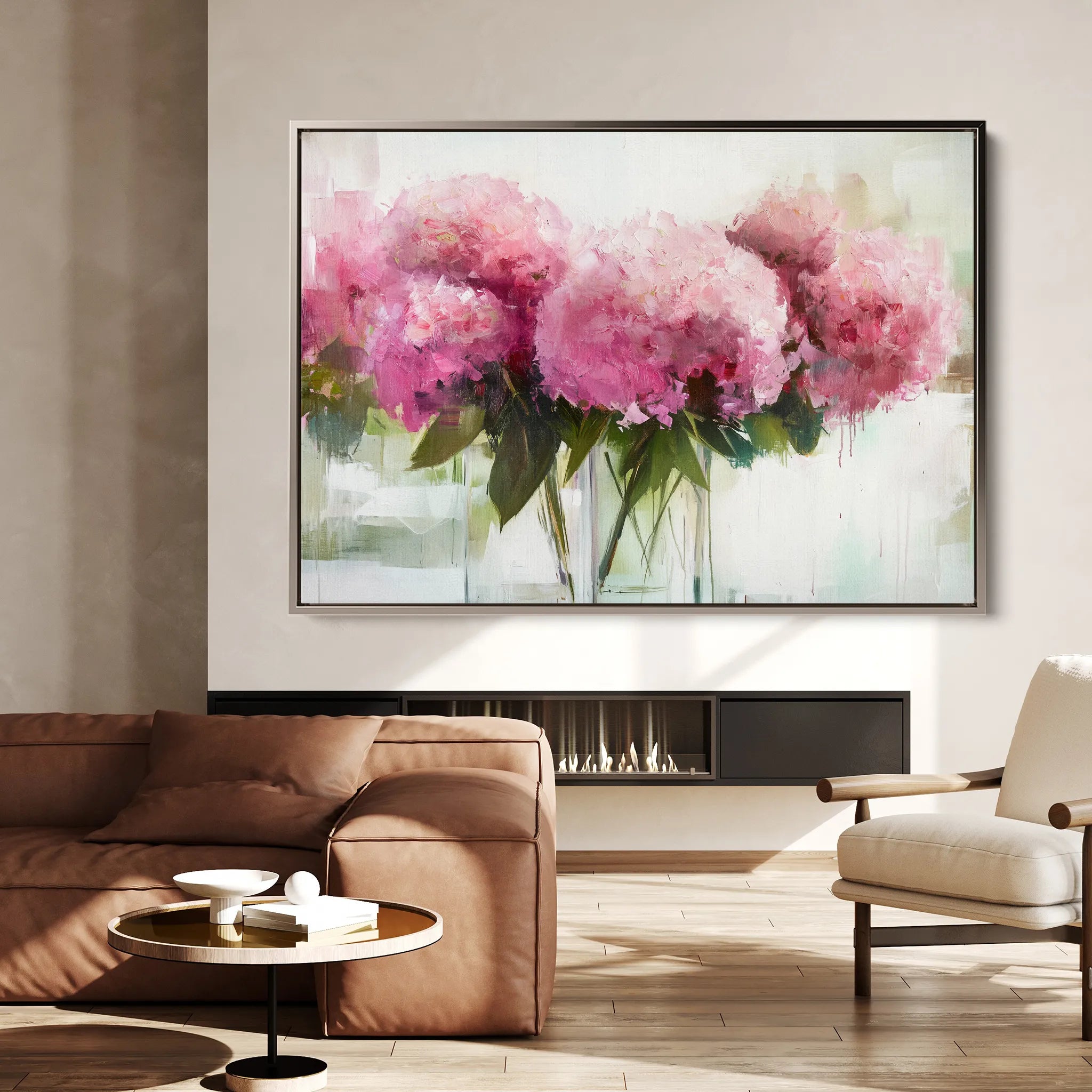 Floral 1003 Canvas Art 18" x 24" / 45 x 60 cm / Black