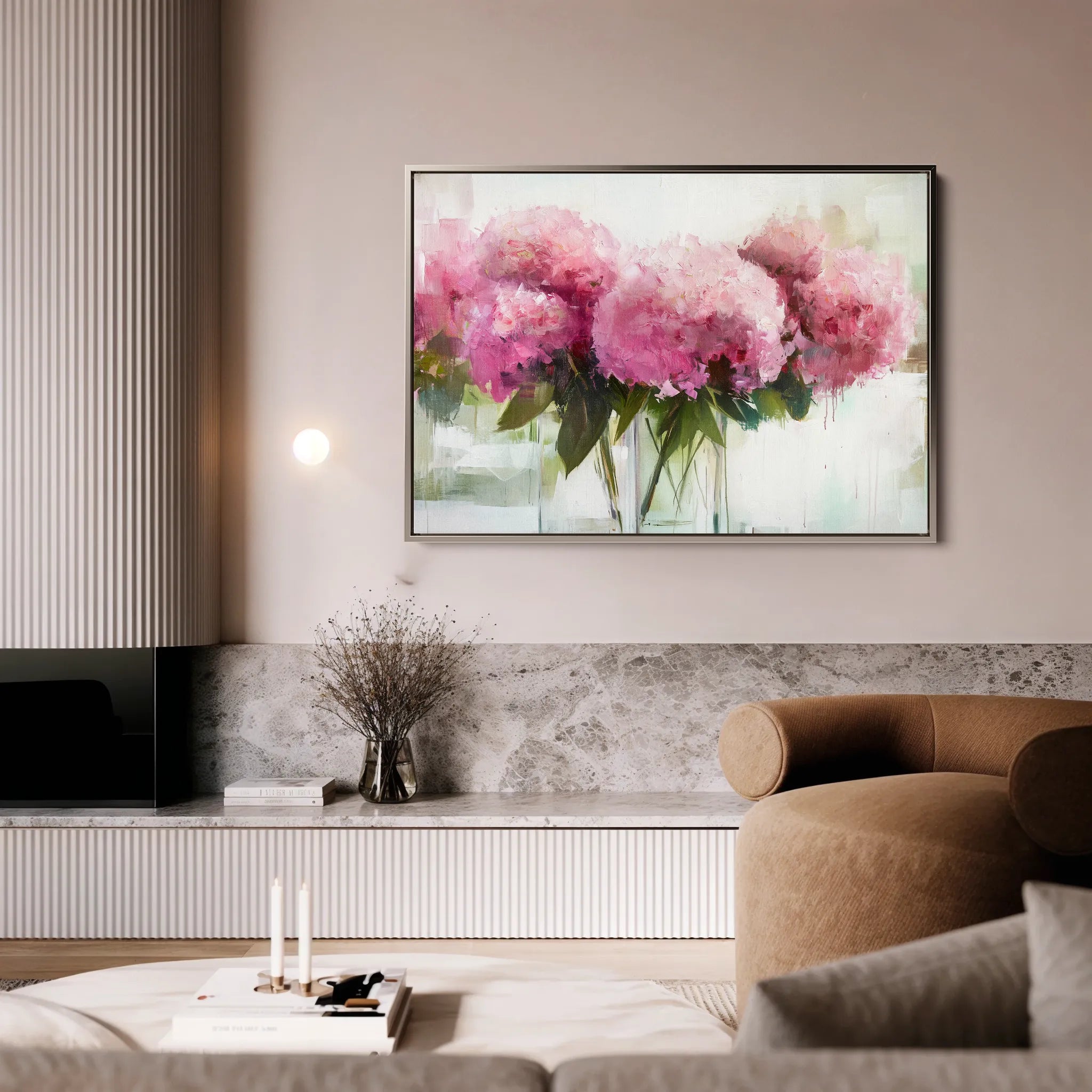 Floral 1003 Canvas Art 18" x 24" / 45 x 60 cm / Black