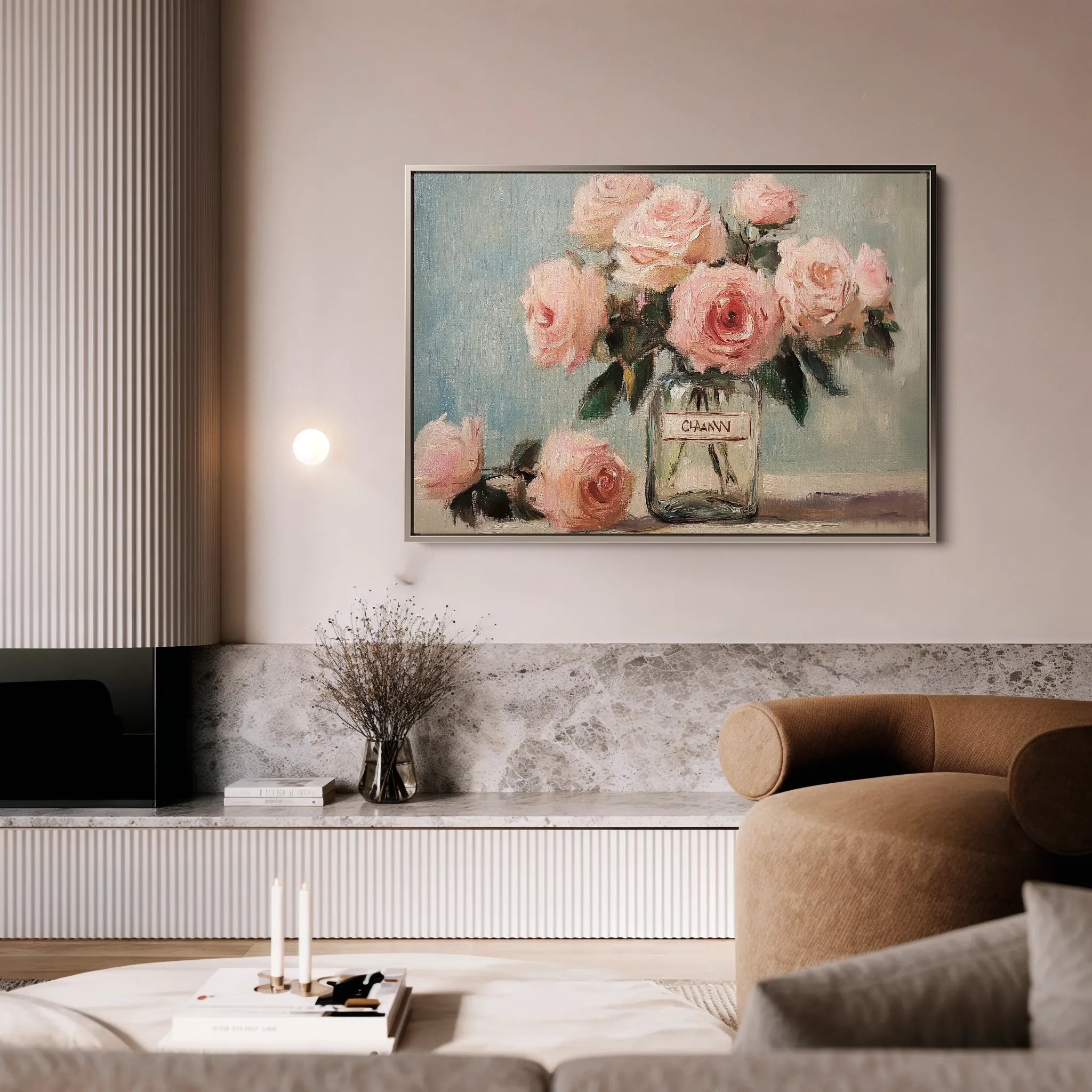 Floral 1004 Canvas Art 18" x 24" / 45 x 60 cm / Black